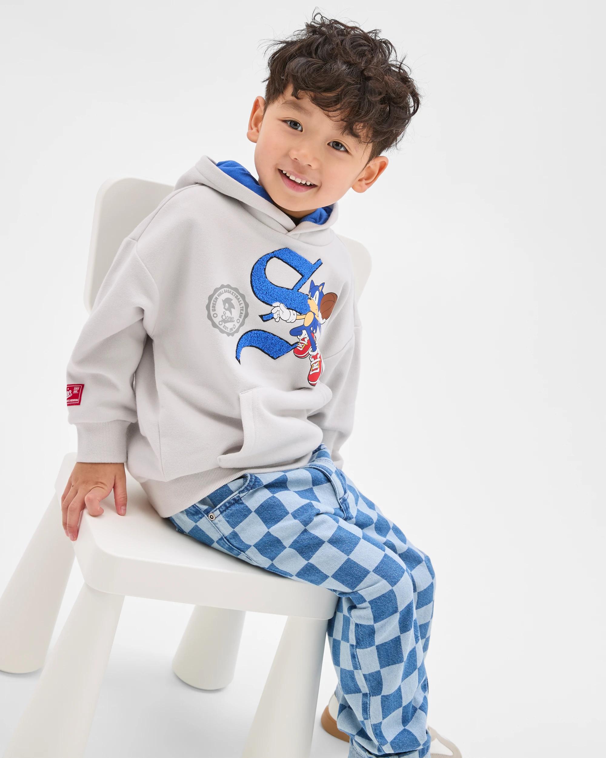 2 Sonic The Hedgehog Australian Cotton Blend Oversized Hoodie GREY, 2 of 6