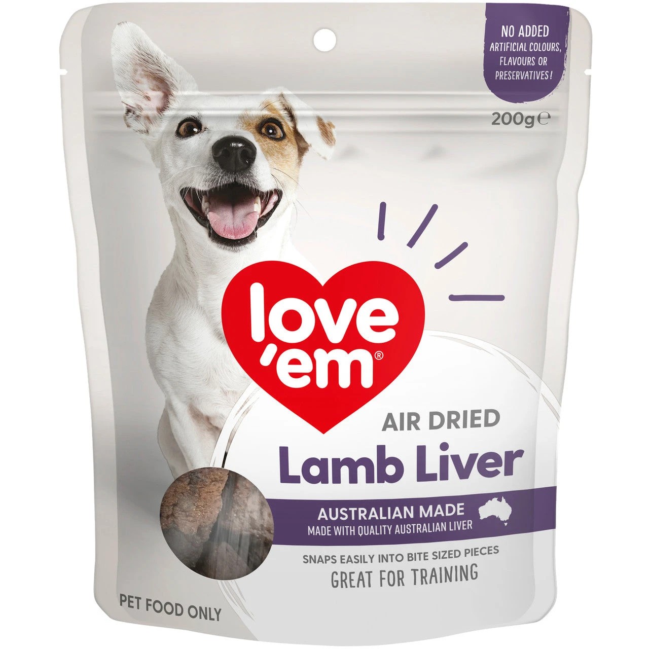 1 Love Em Air Dried Lamb Liver 200g 4pk, 1 of 2