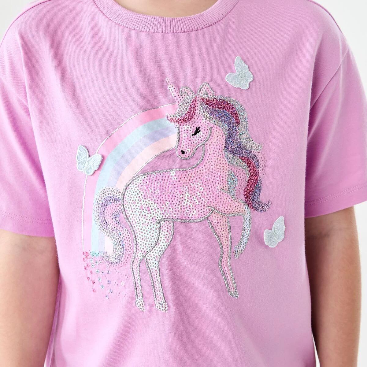 4 Short Sleeve Embellished T-shirt UNICORN FONDANT, 4 of 6