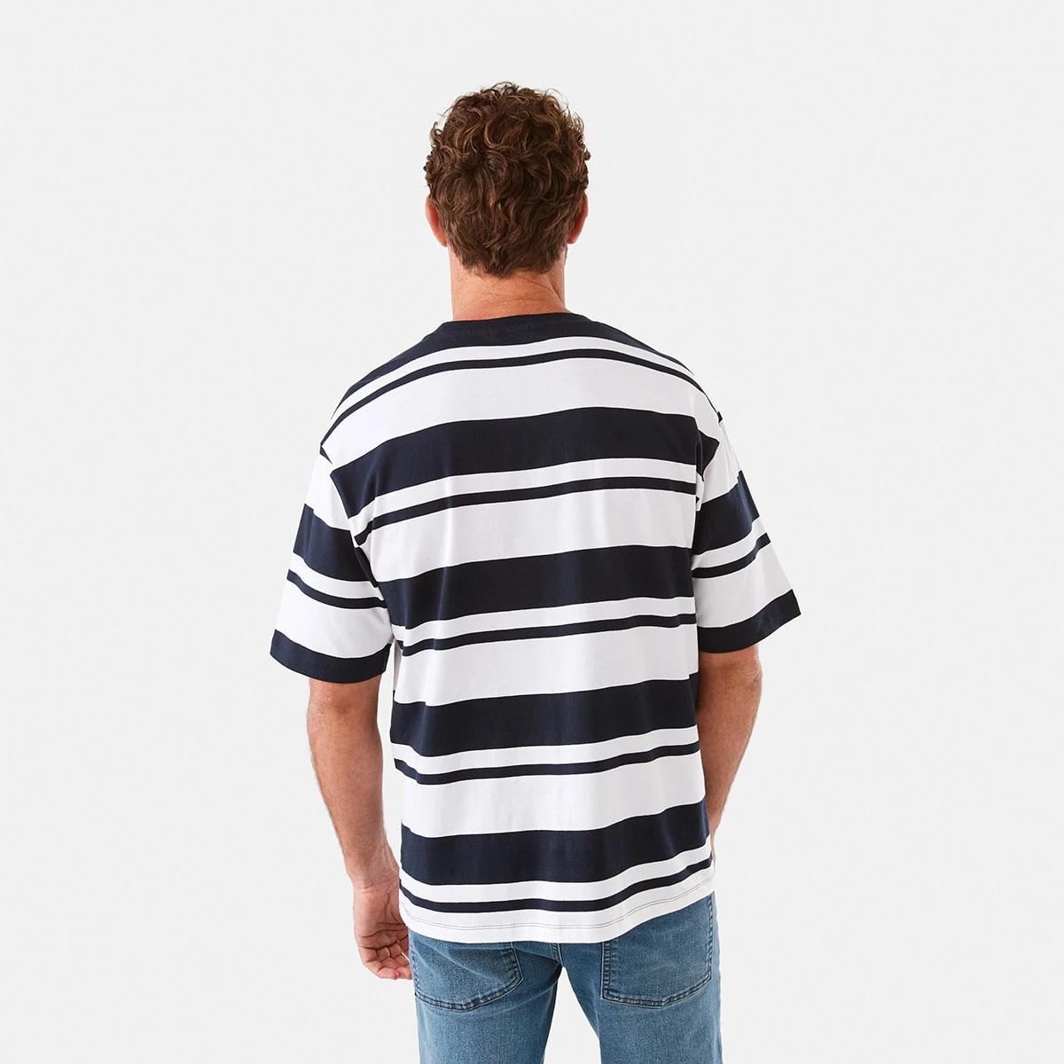 3 Oversized Striped T-Shirt Nvy Strp, 3 of 6
