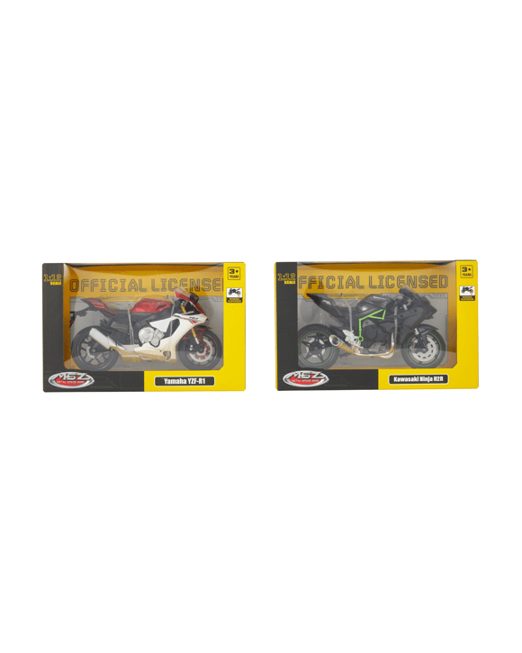 1:12 Scale Metal Speed Zone (MSZ) Diecast Metal Scale Motorbike - Assorted