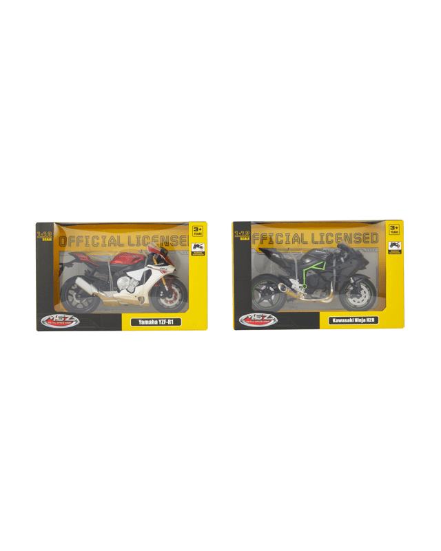 1:12 Scale Metal Speed Zone (MSZ) Diecast Metal Scale Motorbike - Asso