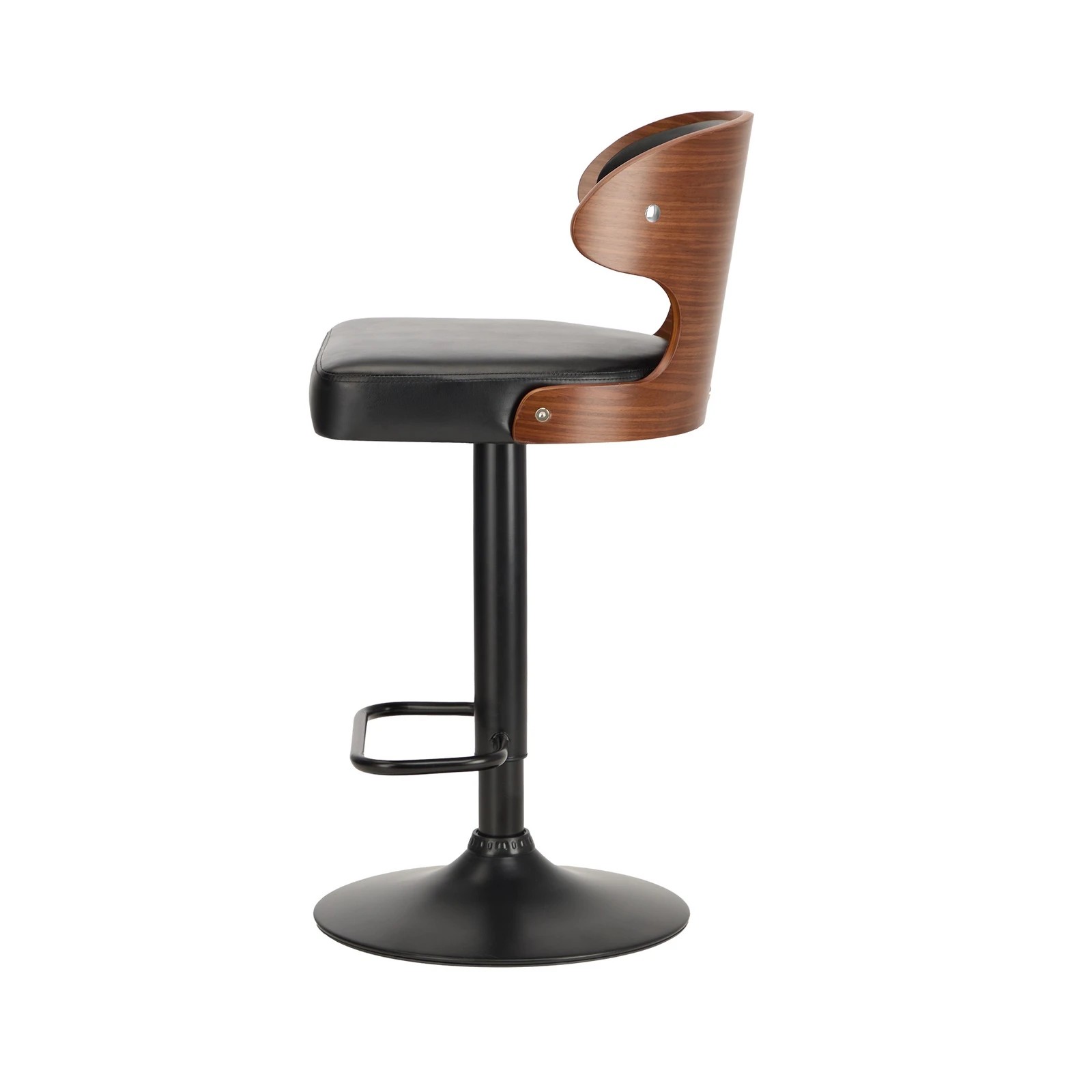 7 Oikiture 2x Bar Stools Kitchen Gas Lift Swivel Chairs Stool Wooden Barstool - Black, 7 of 9