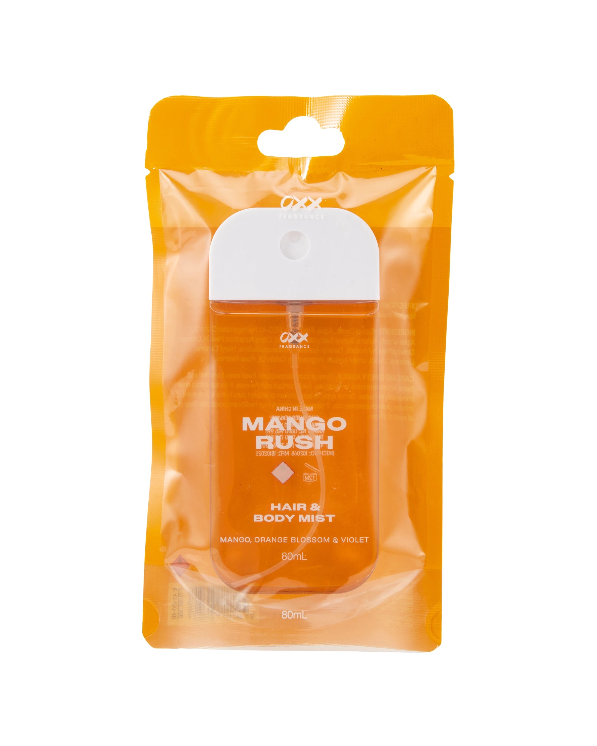 1 OXX Fragrance Mango Rush Hair and Body Mist 80ml - Mango, Orange Blossom and Violet, 1 of 6