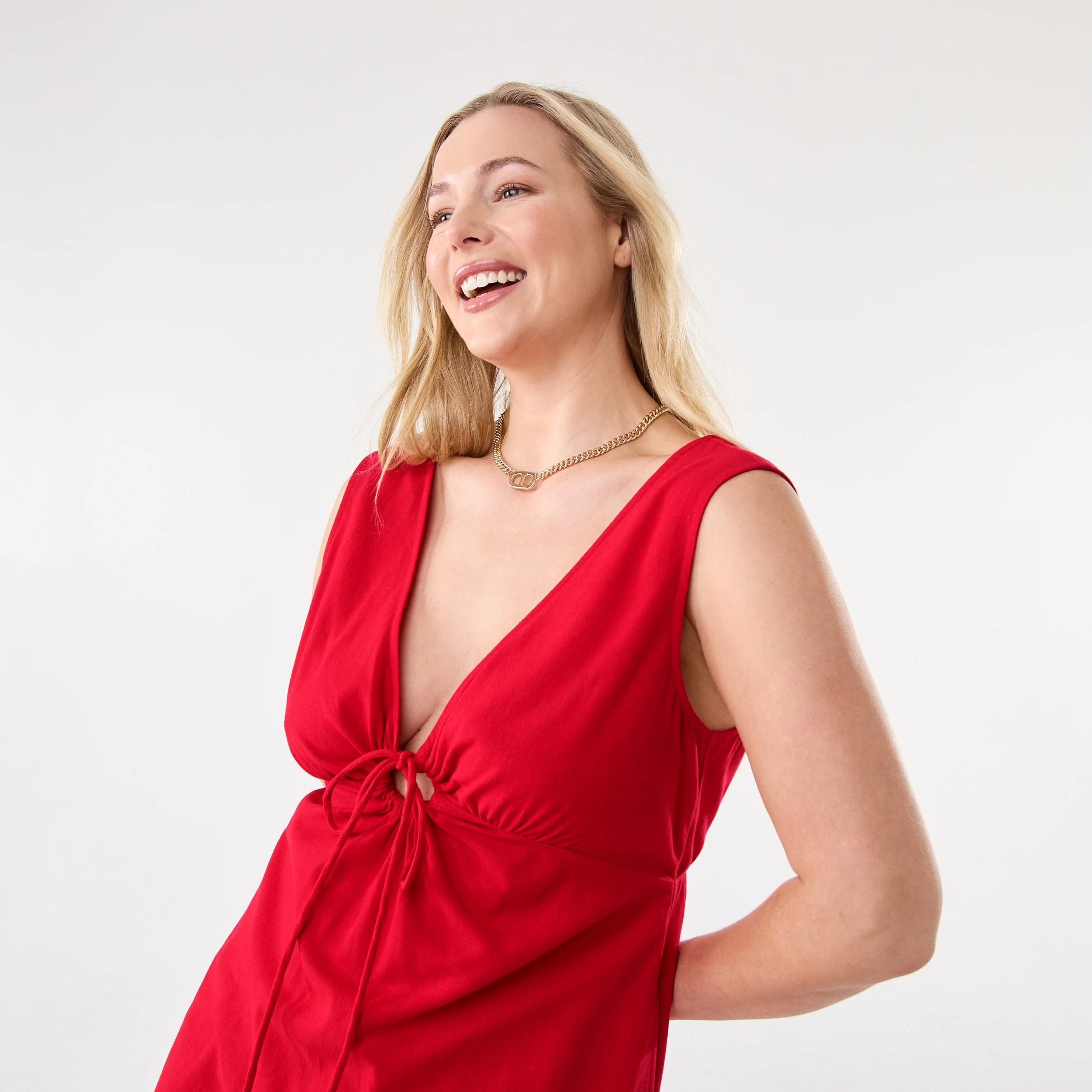 4 Sleeveless Keyhole Maxi Dress Strawberry, 4 of 9