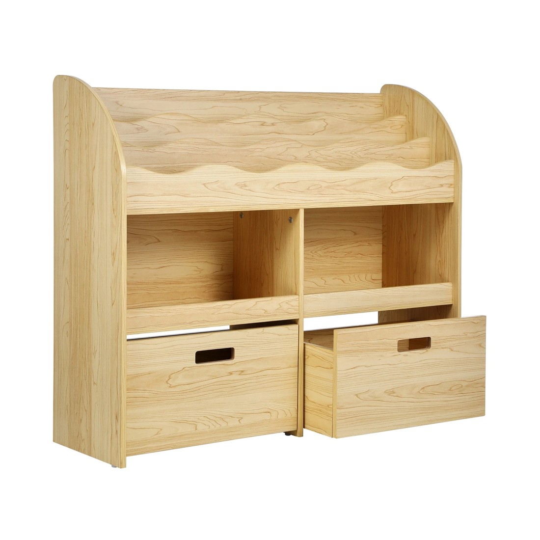 7 Oikiture Kids Bookshelf Children Bookcase Toy Storage Box Display Shelf
 - Natural, 7 of 10
