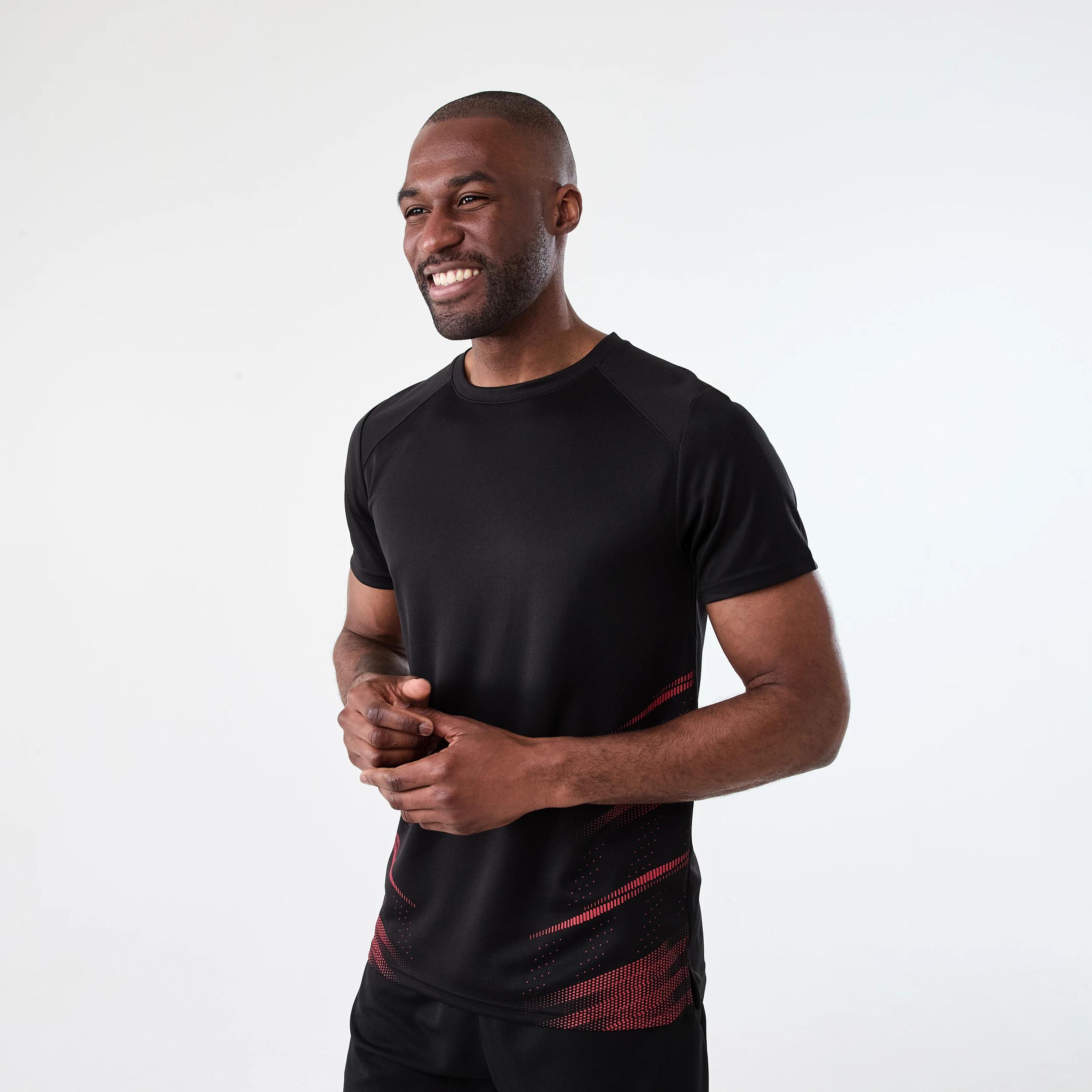 2 Active Mens Printed T-shirt LIFTED GEO SOIL RED, 2 of 7