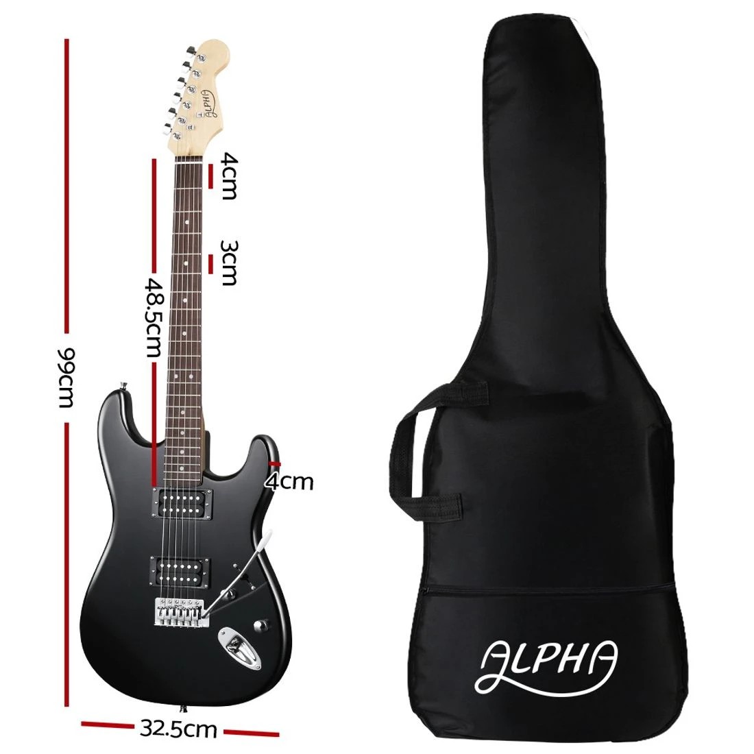 2 Alpha 41 Inch Electirc Guitar Humbucker Pickup Switch Full Size - Black, 2 of 5