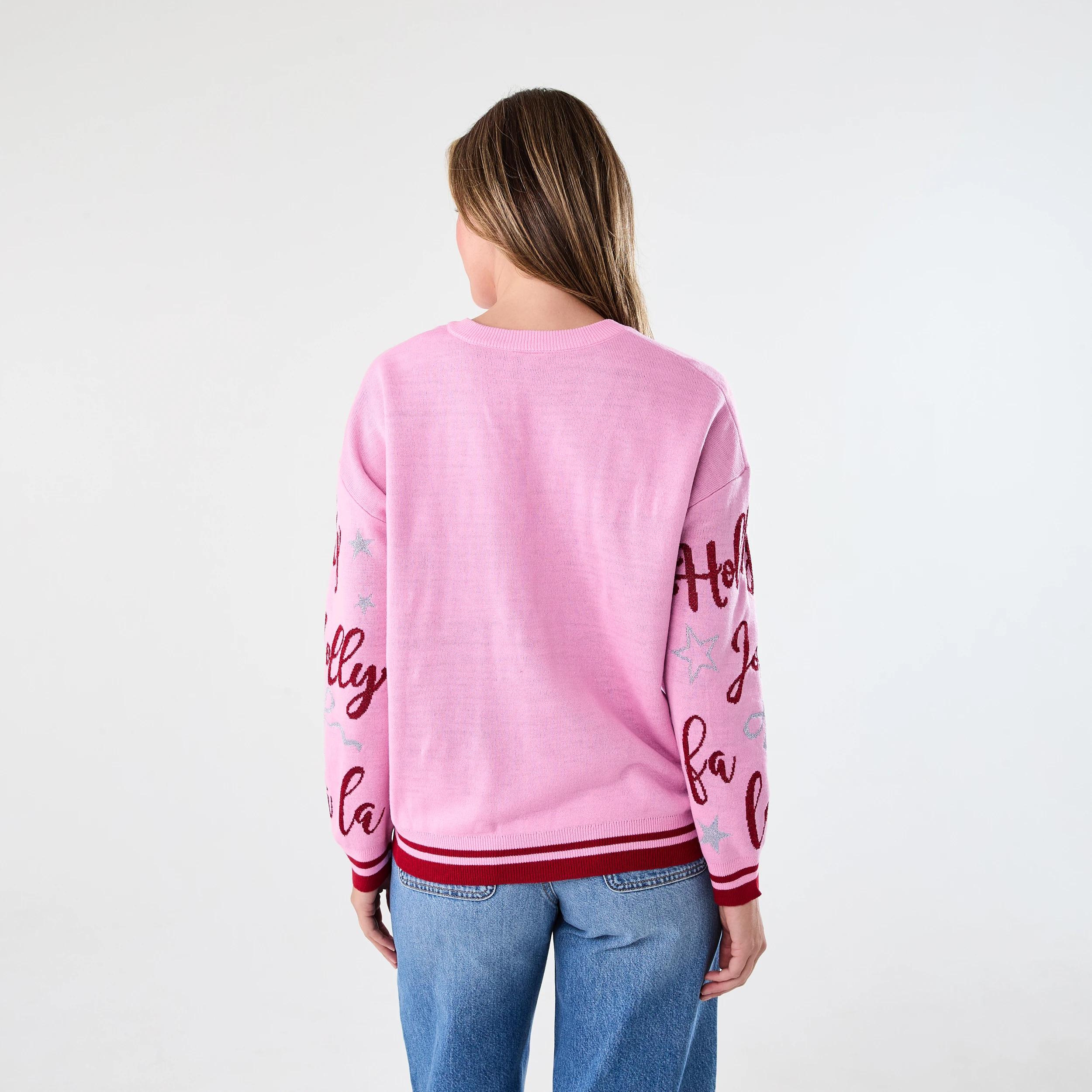 3 Christmas V-Neck Jumper TIS THE SEASON CREPE PINK, 3 of 6