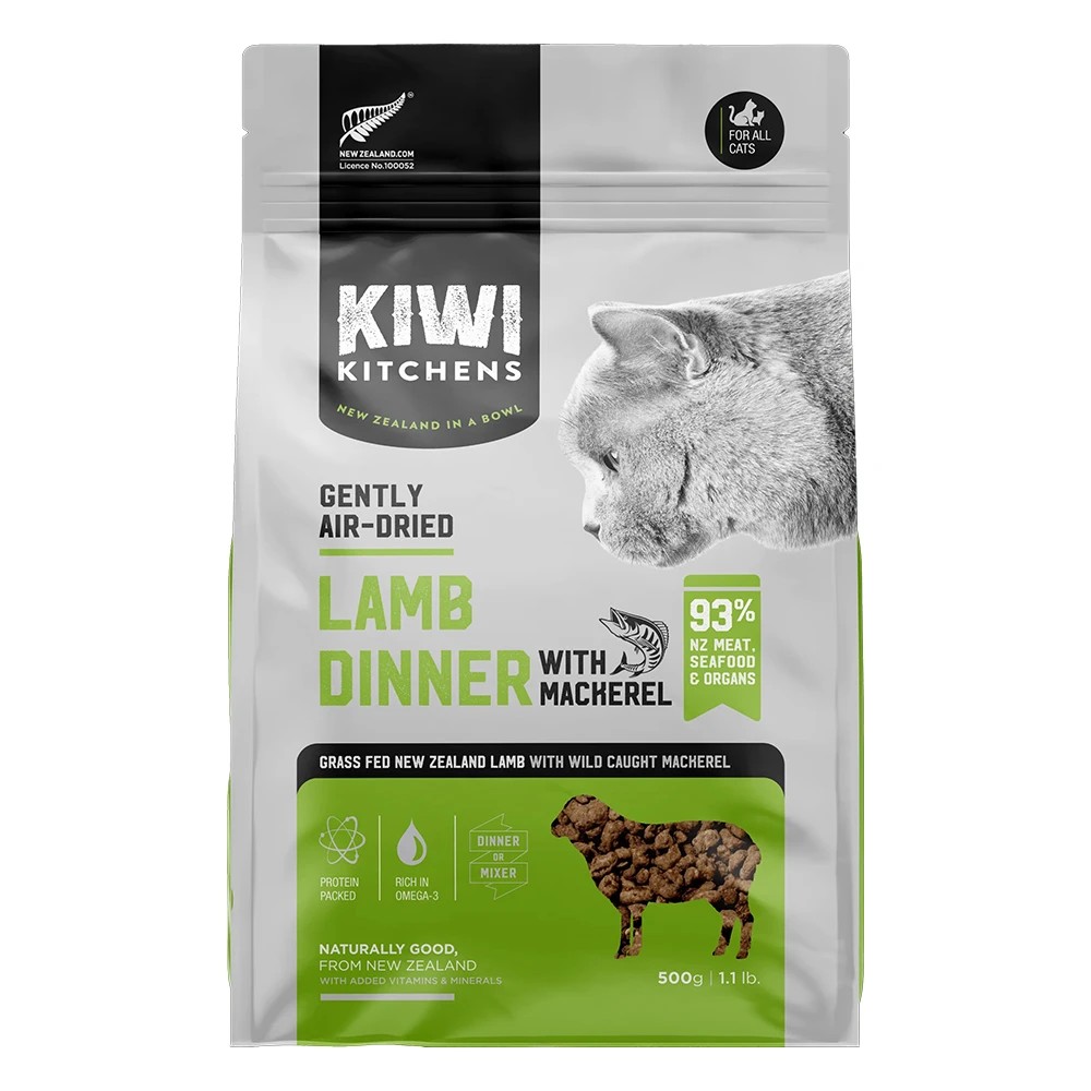 1 Kiwi Kitchens Gently Air Dried Lamb Dinner With Mackerel Dry Cat Food 500 Gm, 1 of 1