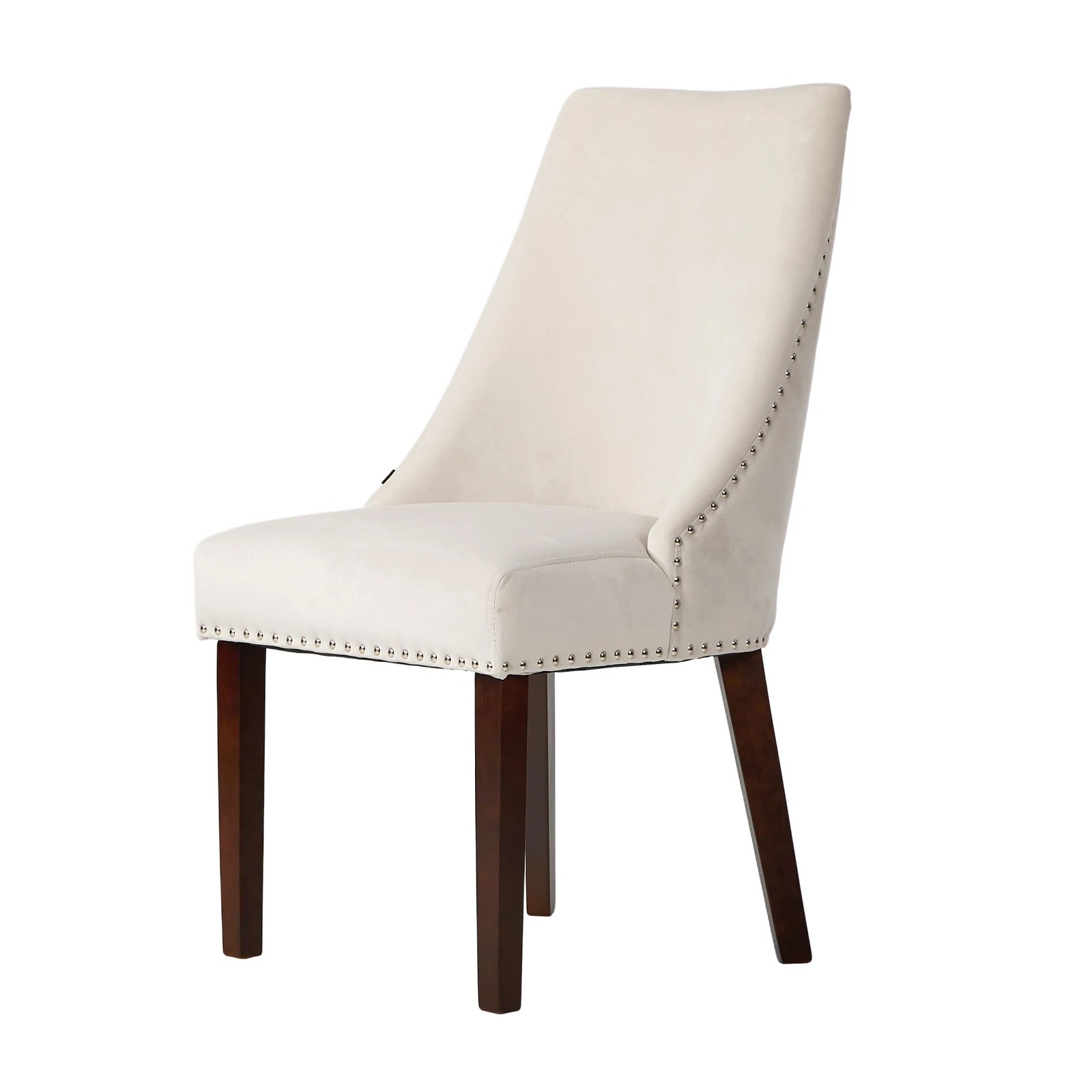 7 Oikiture 2PCs Velvet Dining Chair Kitchen Padded Seat Winglet Design - Beige, 7 of 9