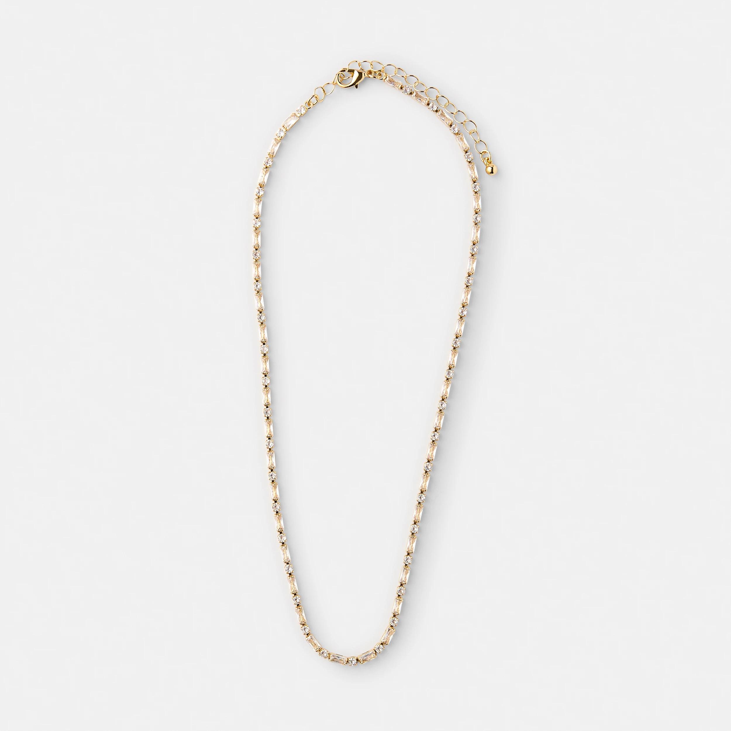 1 18K Gold Plated Cubic Zirconia Stone Necklace Gold, 1 of 4