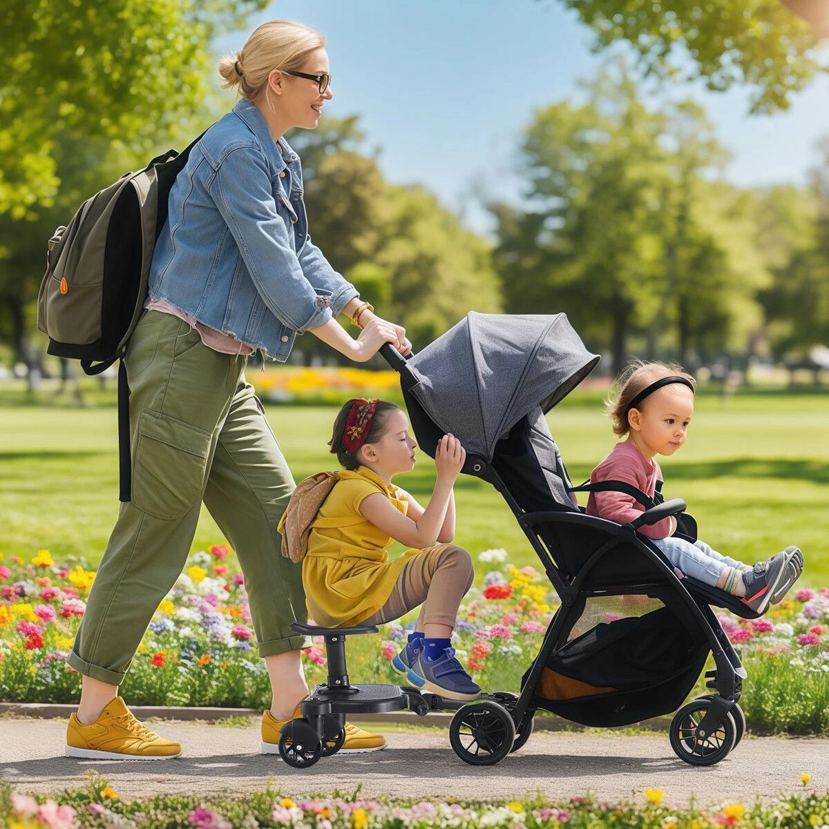 3 AUSWAY Universal Stroller Step Board Travel Pram Seat Attachment, 3 of 4