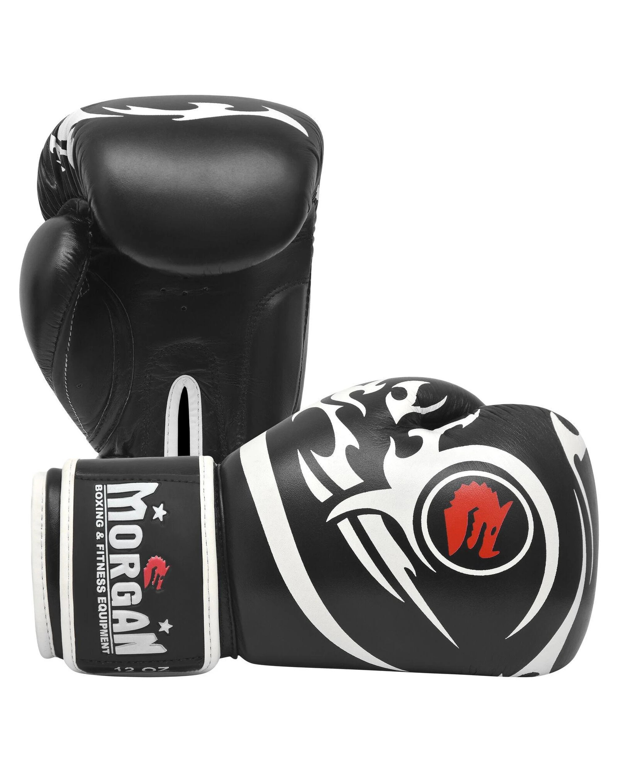2 Morgan Sports Elite Boxing & Muay Thai Leather Gloves 16oz - Black, 2 of 5