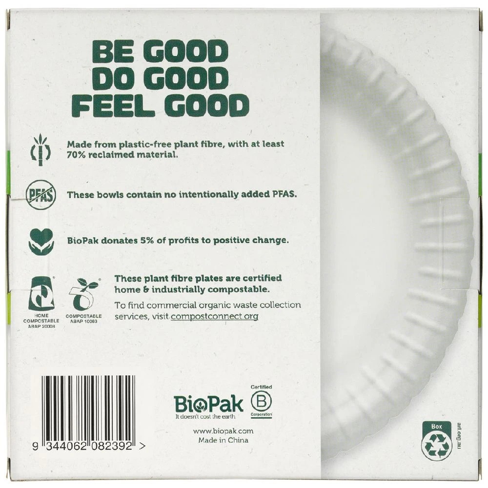 2 Biopak Round Side Plates 18cm White 20 Pack, 2 of 2