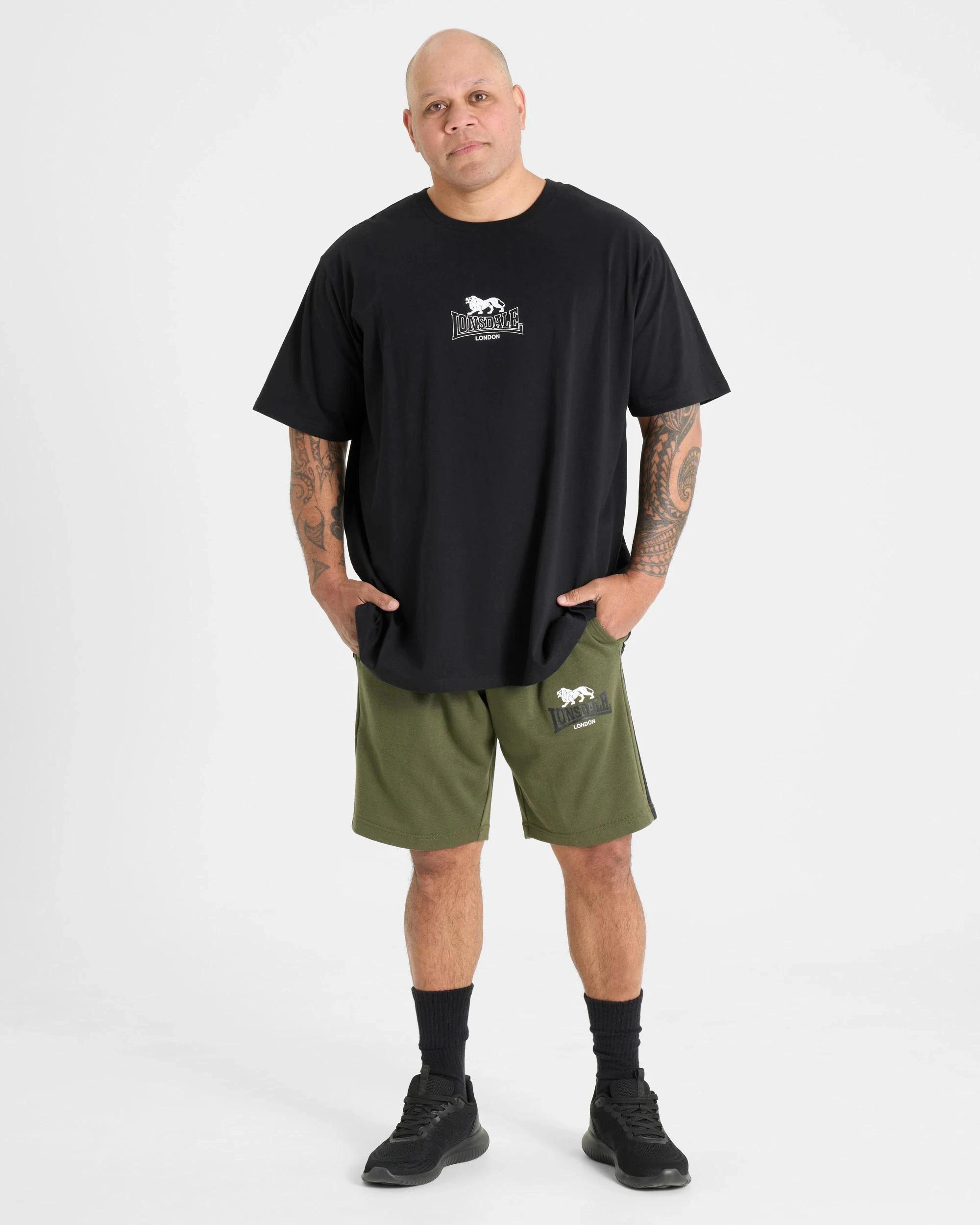 1 Lonsdale London Varsity Active Plus Short Sleeve T-shirt BLACK, 1 of 4