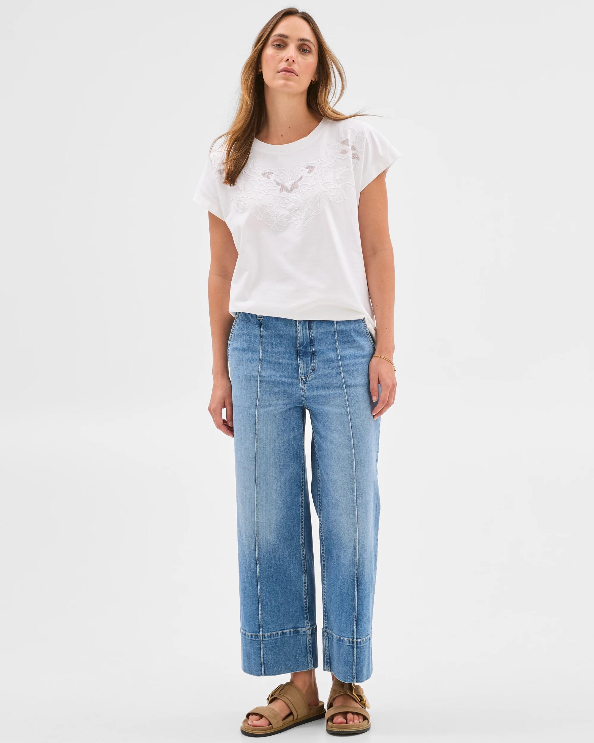 2 Target Australian Cotton Embroidery T-Shirt WHITE, 2 of 5