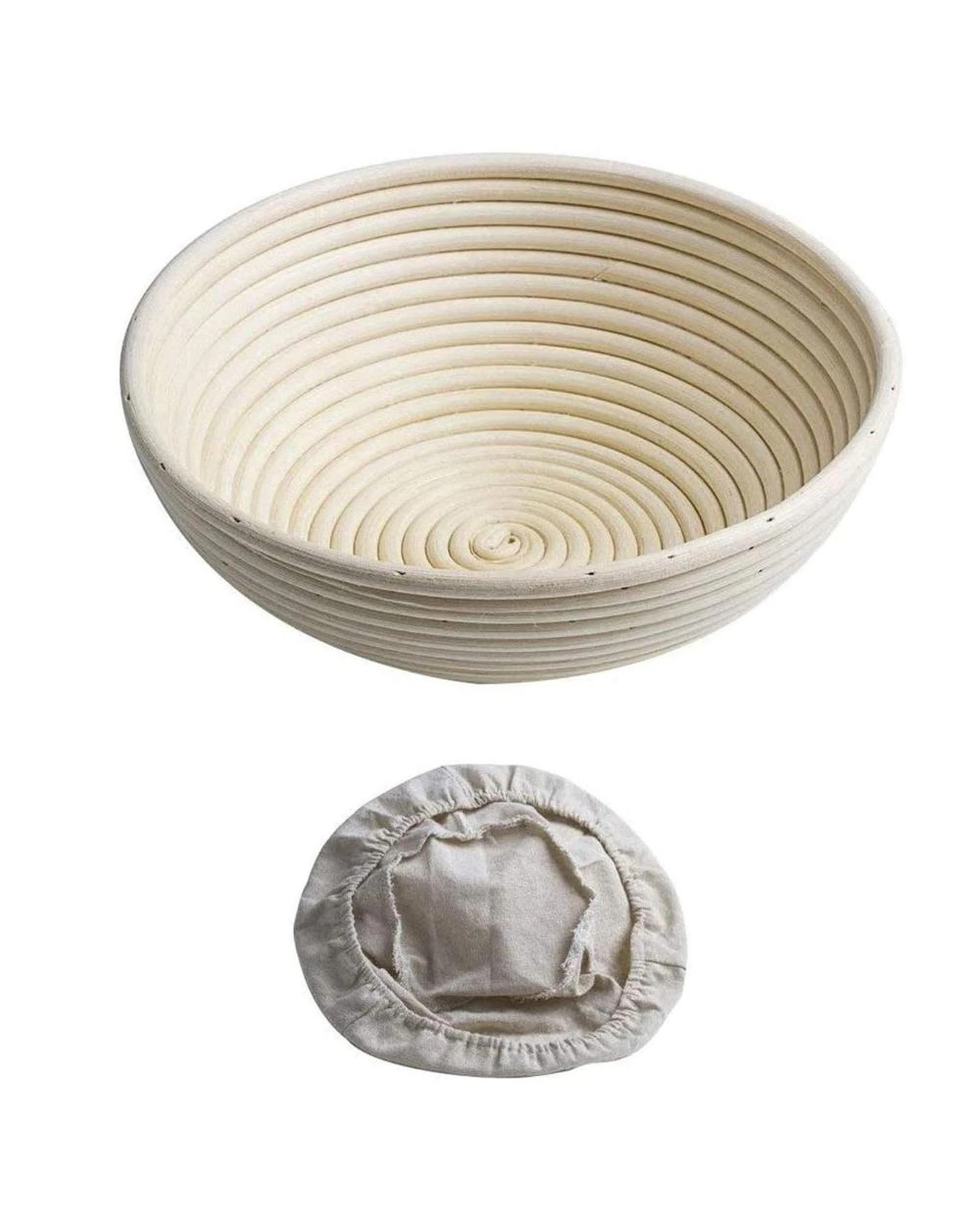 2 Loyal Banneton Rattan Proofing Basket Round & Liner 20cm & Half Moon Scraper, 2 of 4