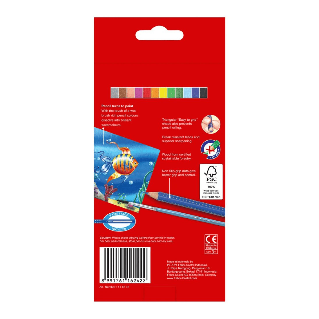 3 Faber-Castell Grip Watercolour Triangular Pencils 12 Pack, 3 of 3