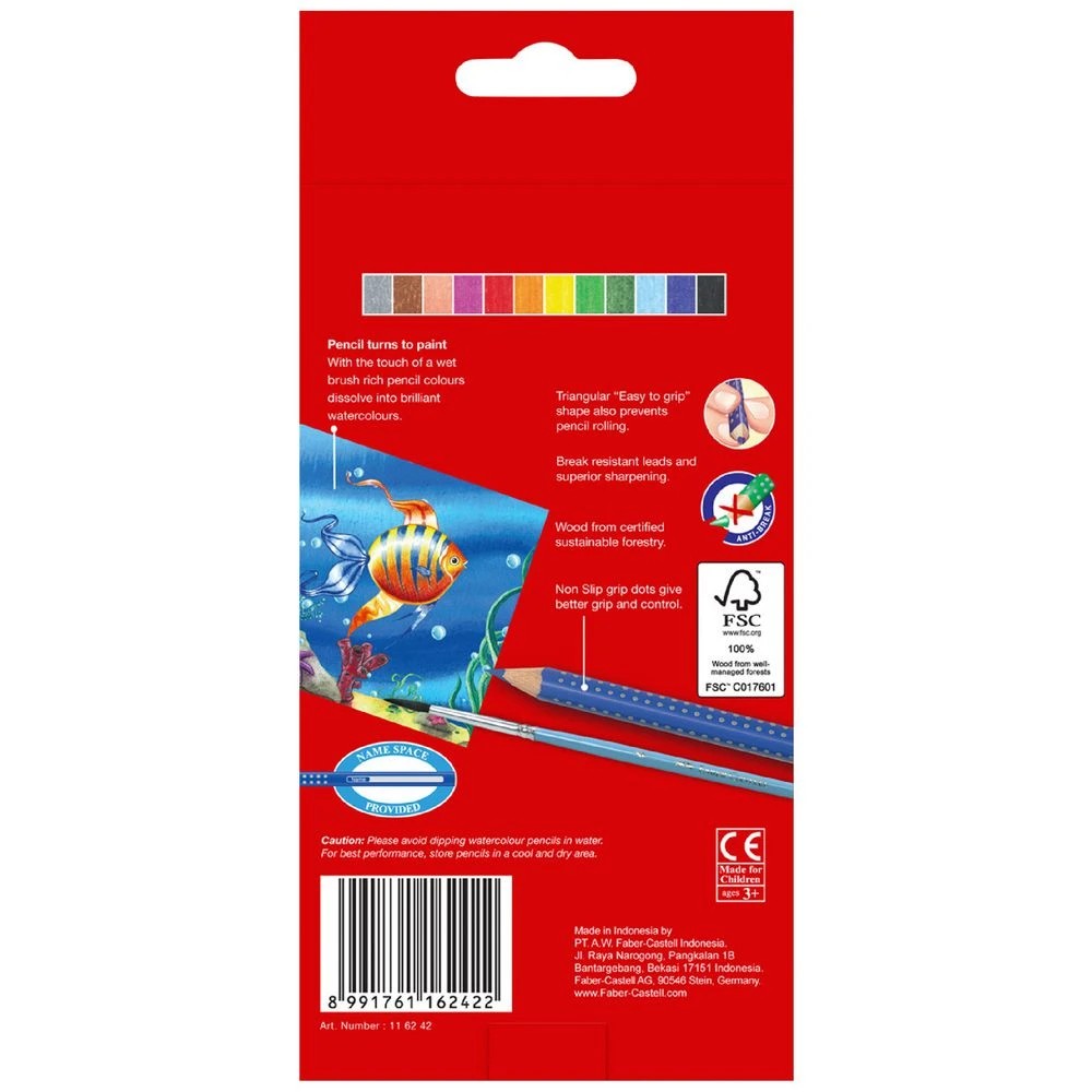 3 Faber-Castell Grip Watercolour Triangular Pencils 12 Pack, 3 of 3