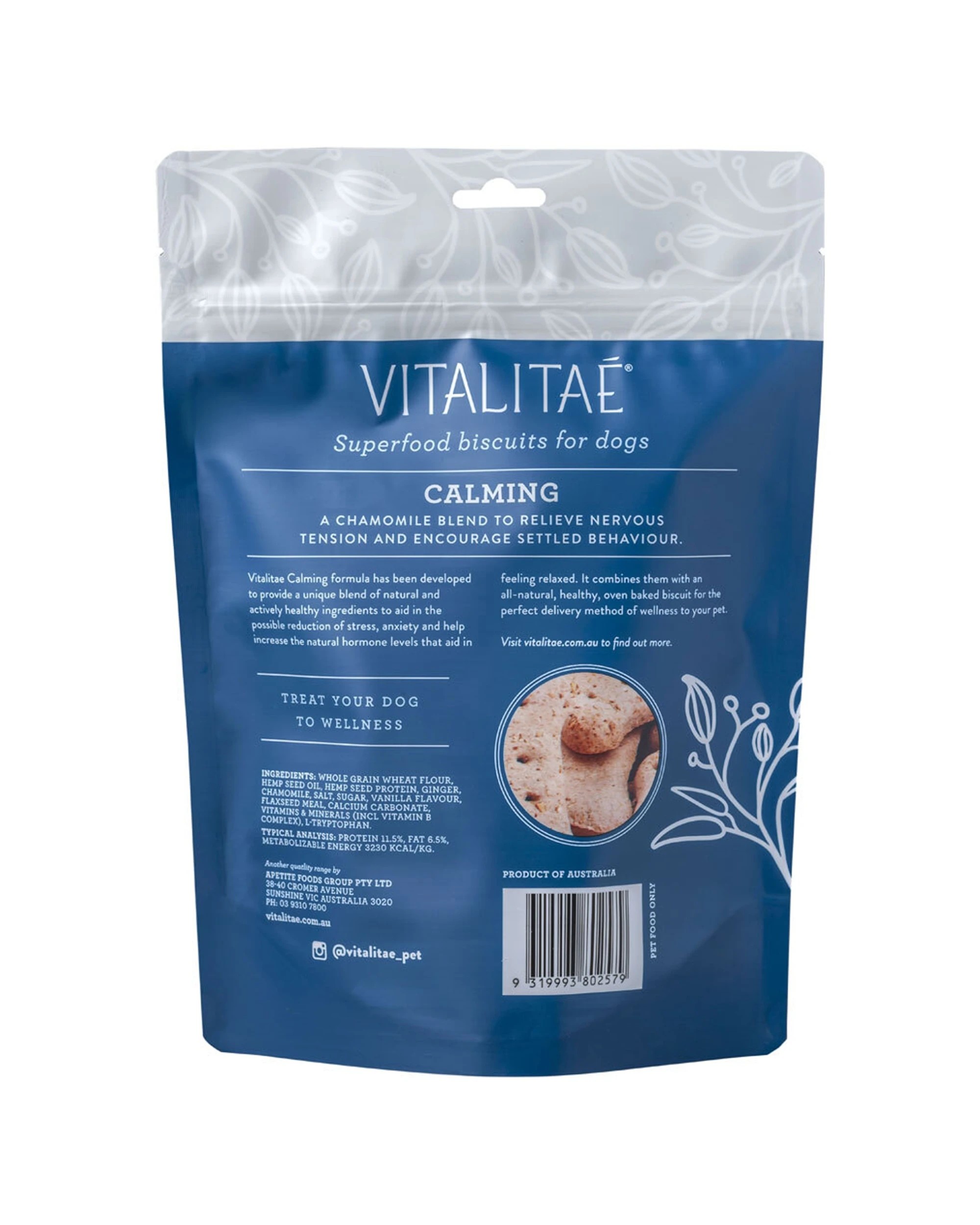 2 Vitalitae Dog Biscuits Calming With Hemp Oil And Protein 350g - Plain, 2 of 3
