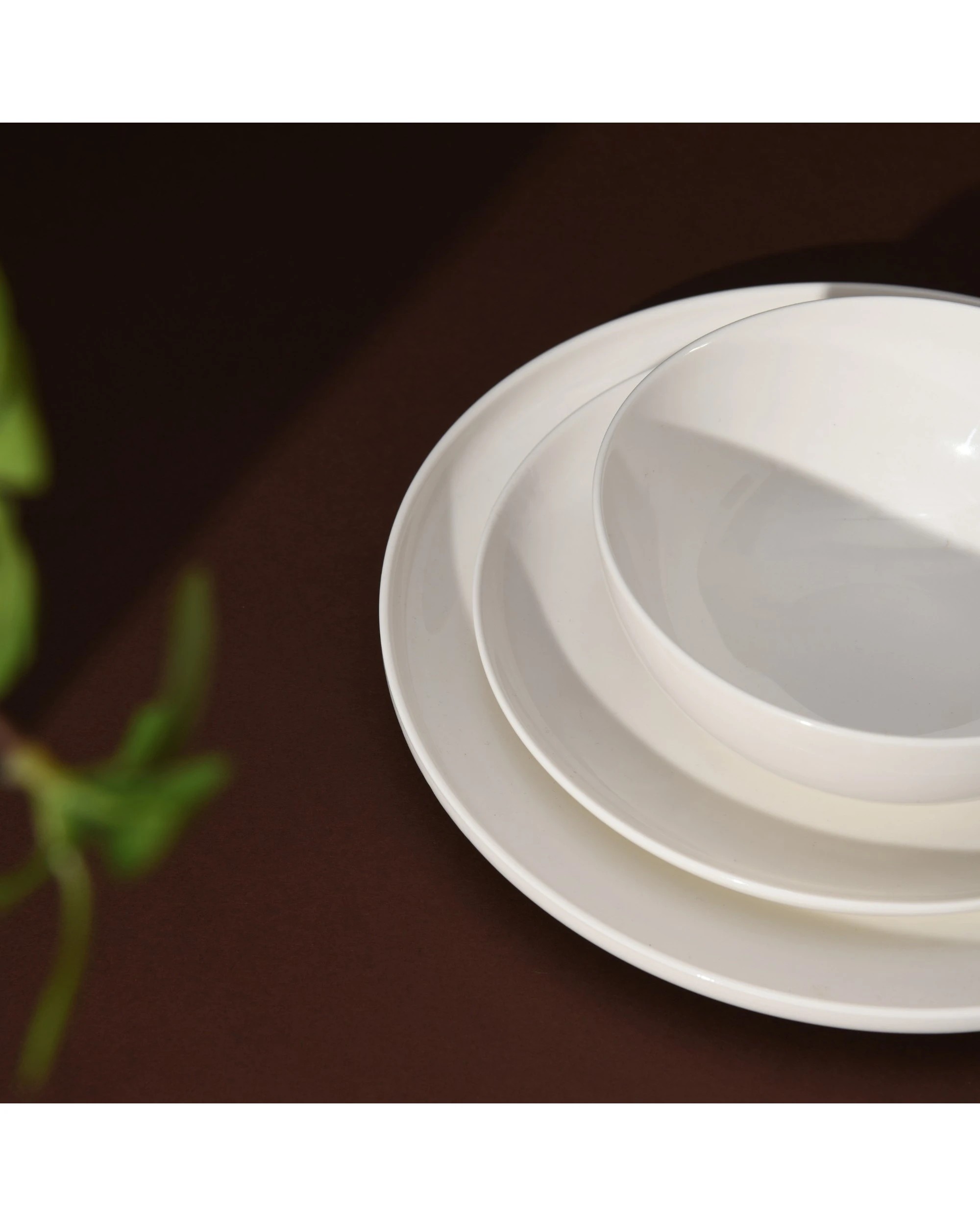 2 Gourmet Kitchen Essential 12 PC Dinner Set Coupe Shape Gloss 4 Person - White, 2 of 6