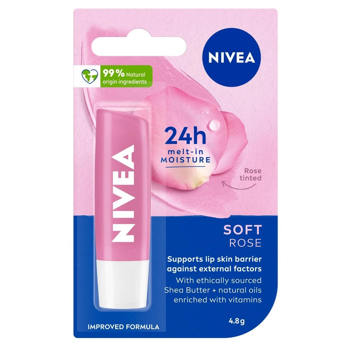 1 Nivea Soft Rose Lip Balm 4.8g - Shea Butter and Natural Oils, 1 of 8
