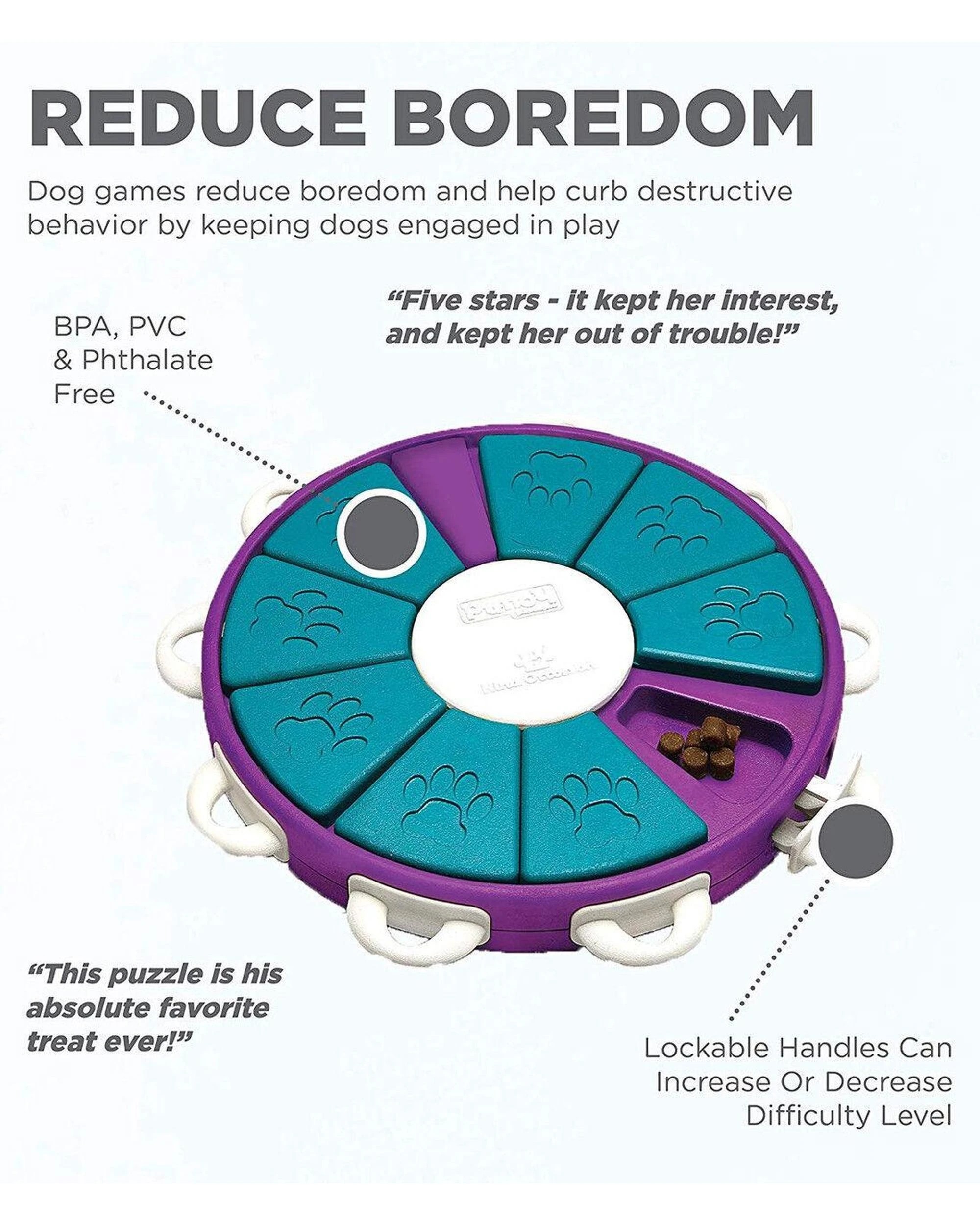 4 Outward Hound Nina Ottosson Dog Twister Interactive Play Dog Toy Purple, 4 of 8