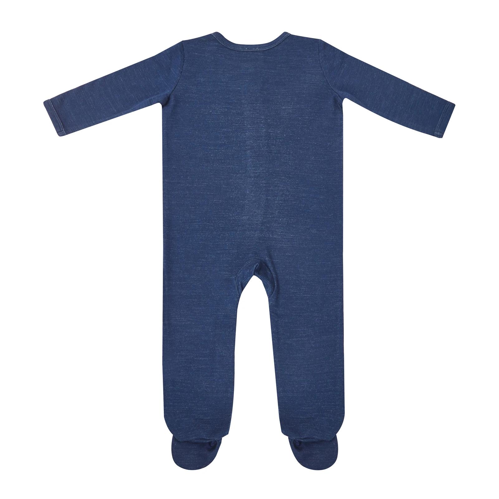 2 Merino Baby Australian Merino wool Merino Coverall-Navy Marle NAVY MARLE, 2 of 6