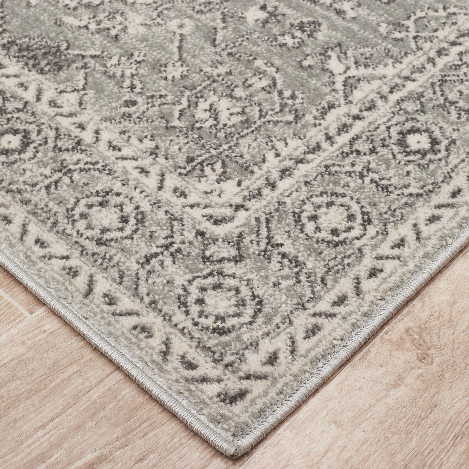 3 Common Ground Rugs Encore 261 500x80cm - Extra Large Runner Power Loomed Pet Friendly Rug - Silver, 3 of 7