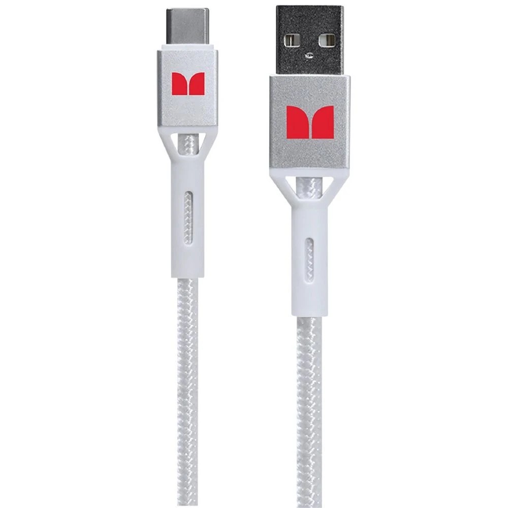 1 Monster Braided USB-A to USB-C Cable 1.2m White, 1 of 2