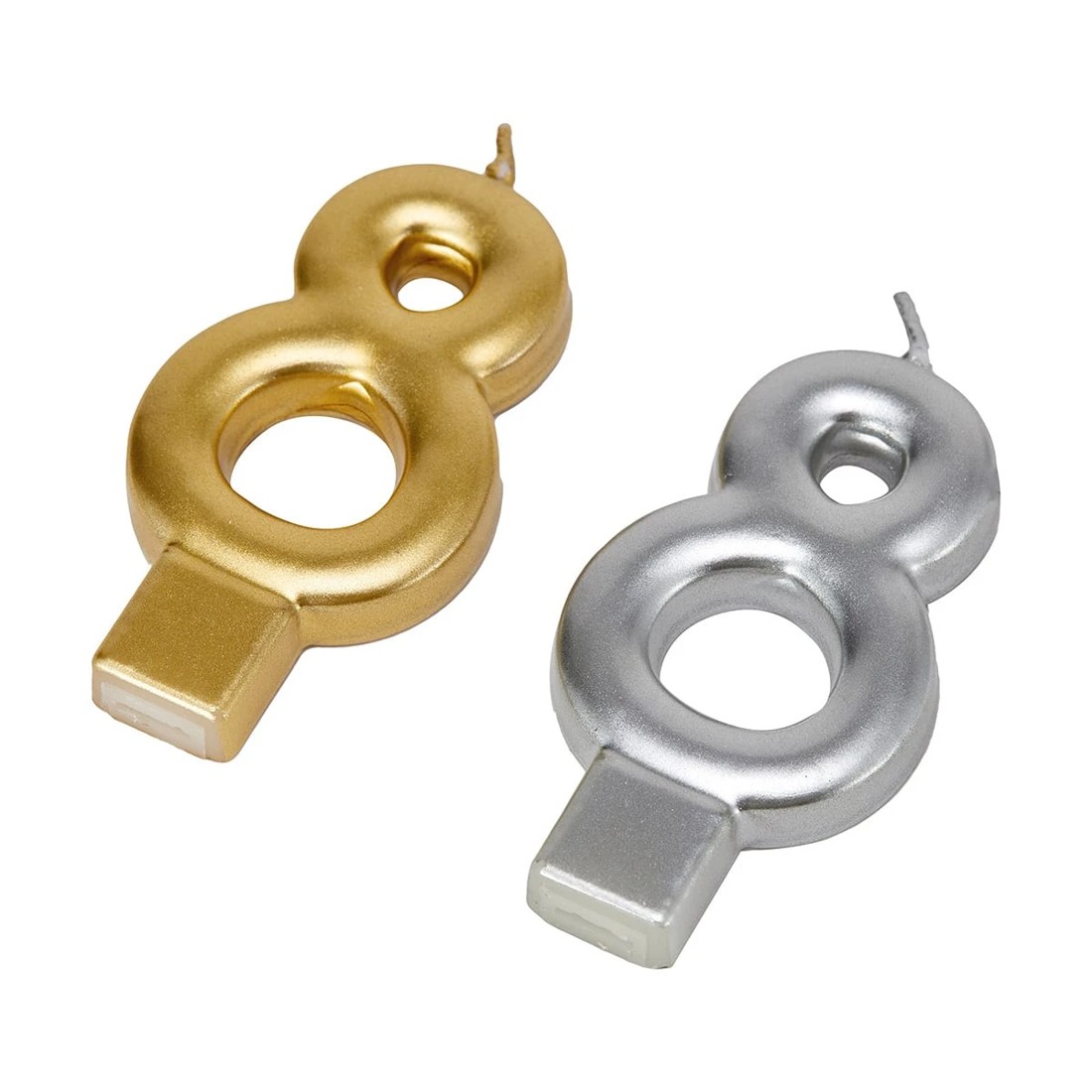 4 Metallic Candle Number 8 - Assorted, 4 of 6