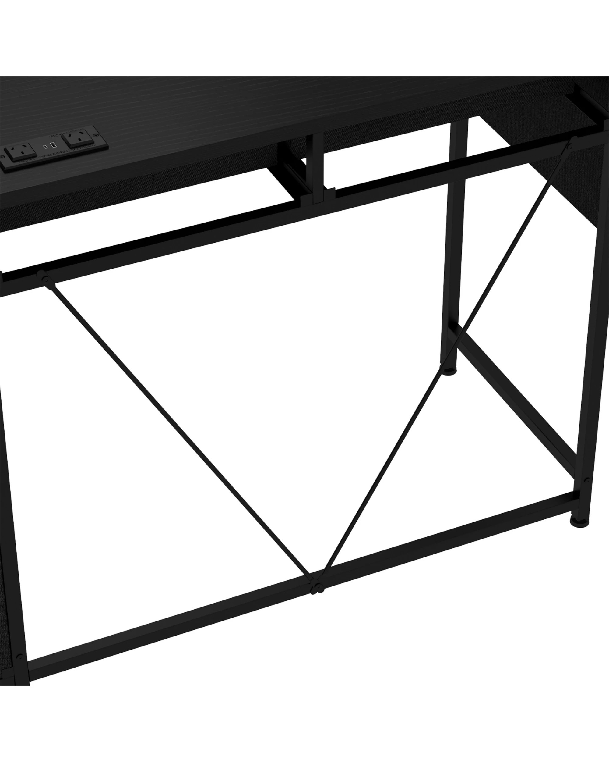 9 Ufurniture LED Gaming Desk with Bookshelf, 4 Drawers & File Cabinet, Reversible Corner Computer Desk for Study - Black, 9 of 9