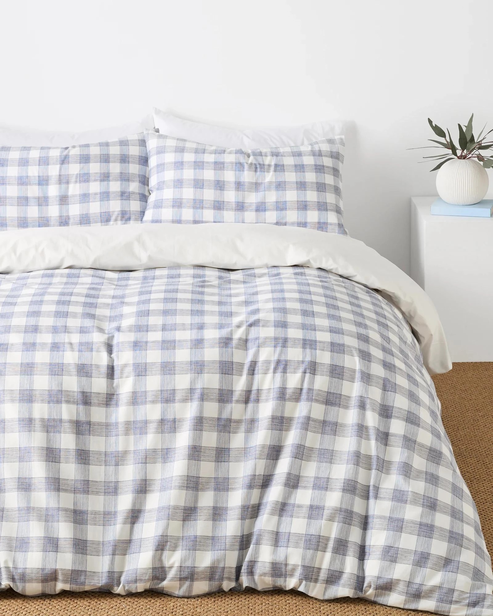 1 Target Hunter Gingham Cotton Quilt Cover Set - King Bed - Blue, 1 of 3