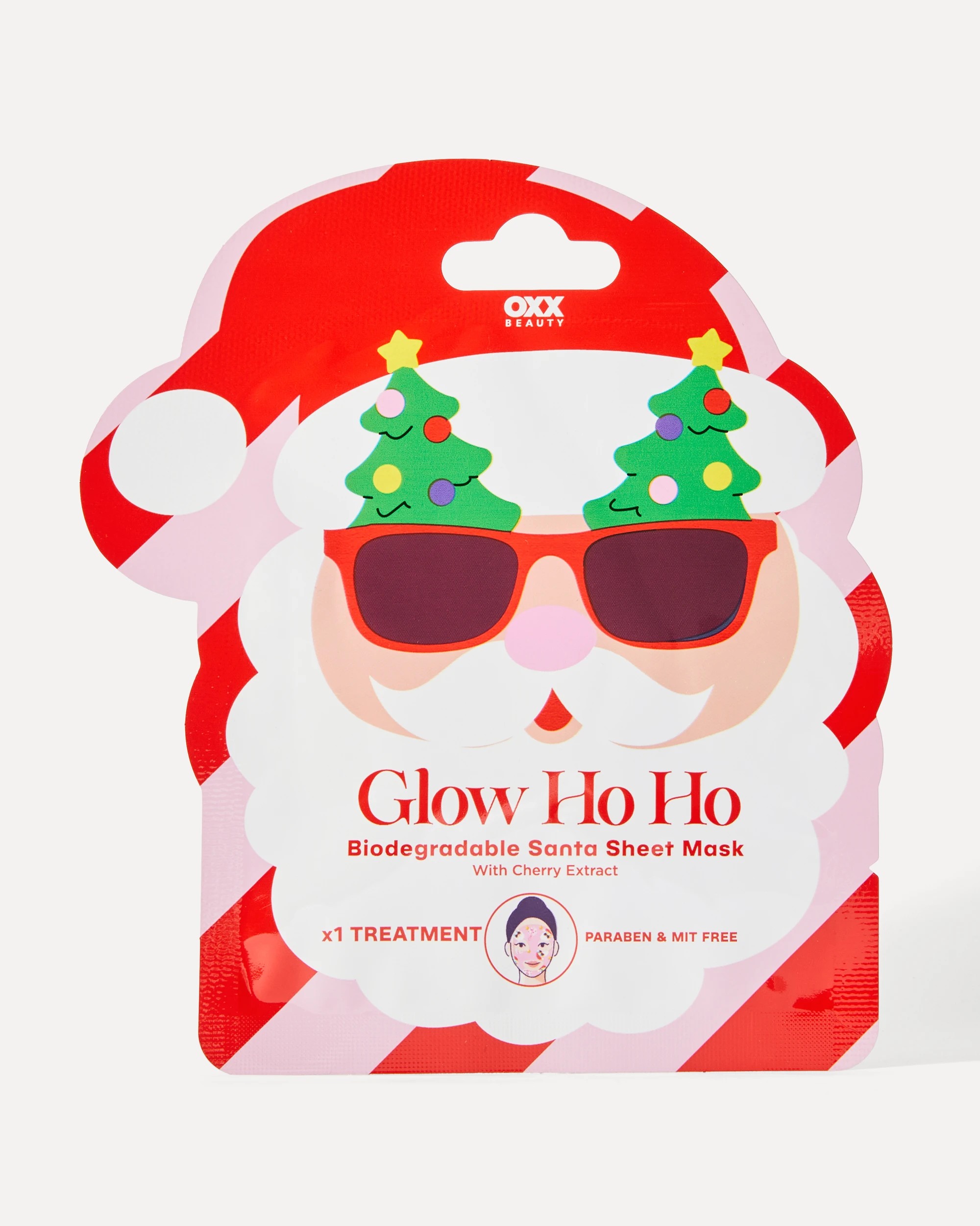 1 OXX Beauty Glow Ho Ho Biodegradable Santa Sheet Mask, 1 of 2