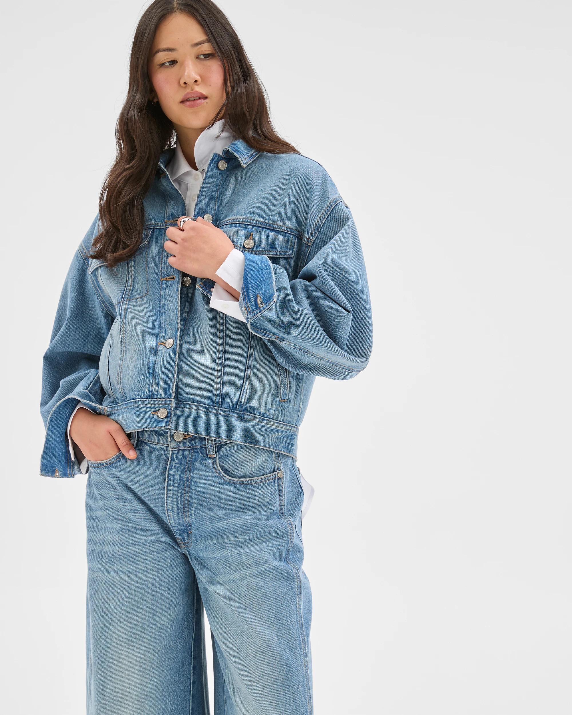 3 Target Denim Cocoon Sleeve Denim Jacket VINTAGE WORN, 3 of 7