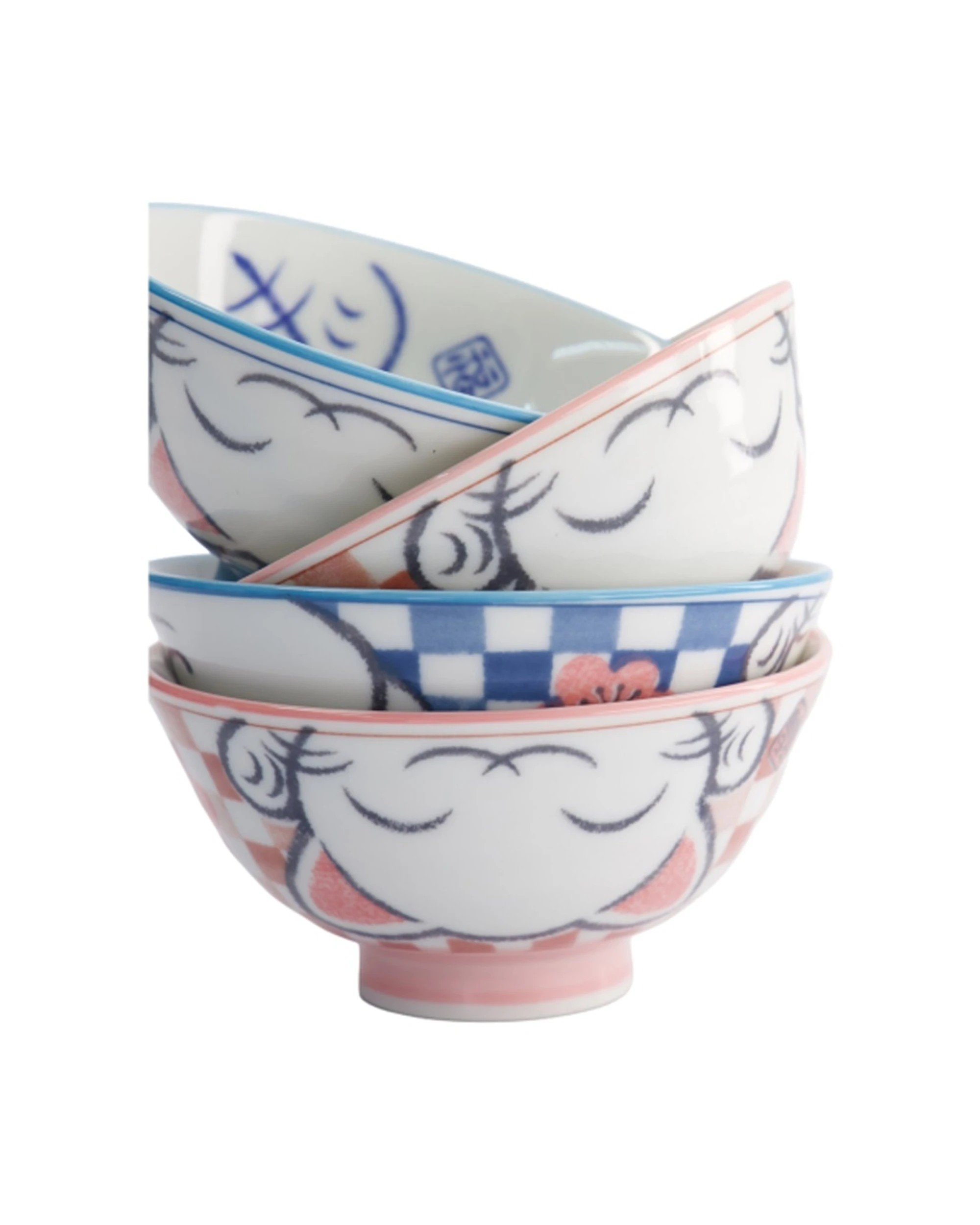 3 Tokyo Design 4pc Kawaii Neko Cat Bowls 11x6cm Tableware - White, 3 of 6