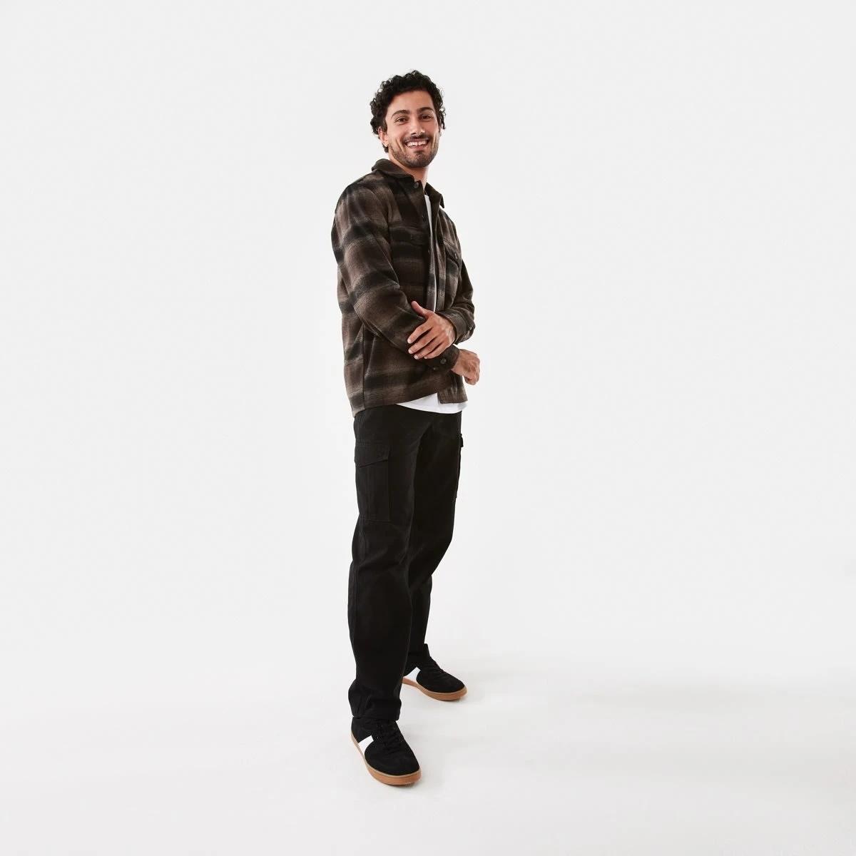 3 Long Sleeve Check Overshirt Brn Check, 3 of 7