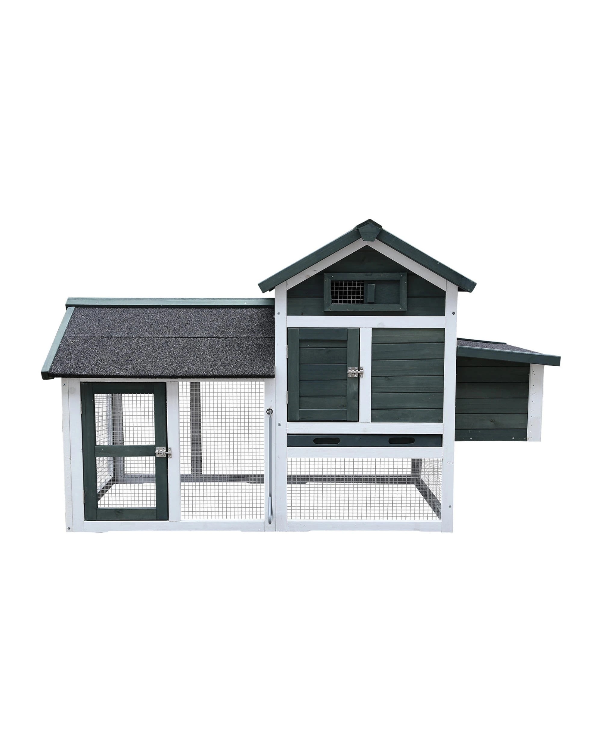 1 Furtastic Large Chicken Coop and Rabbit Hutch With Ramp - Green, 1 of 9