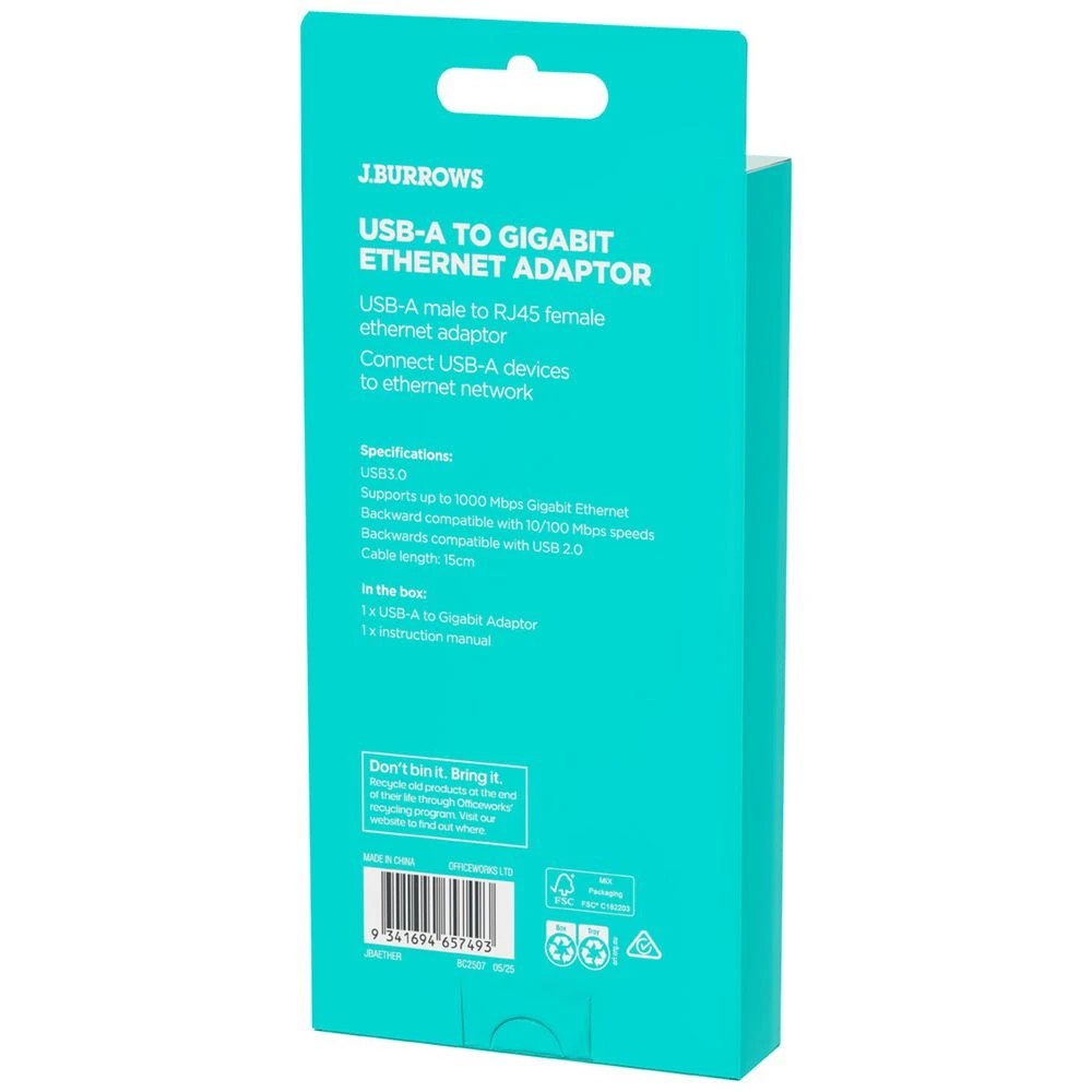 4 J.Burrows USB-A to Ethernet Adapter, 4 of 4