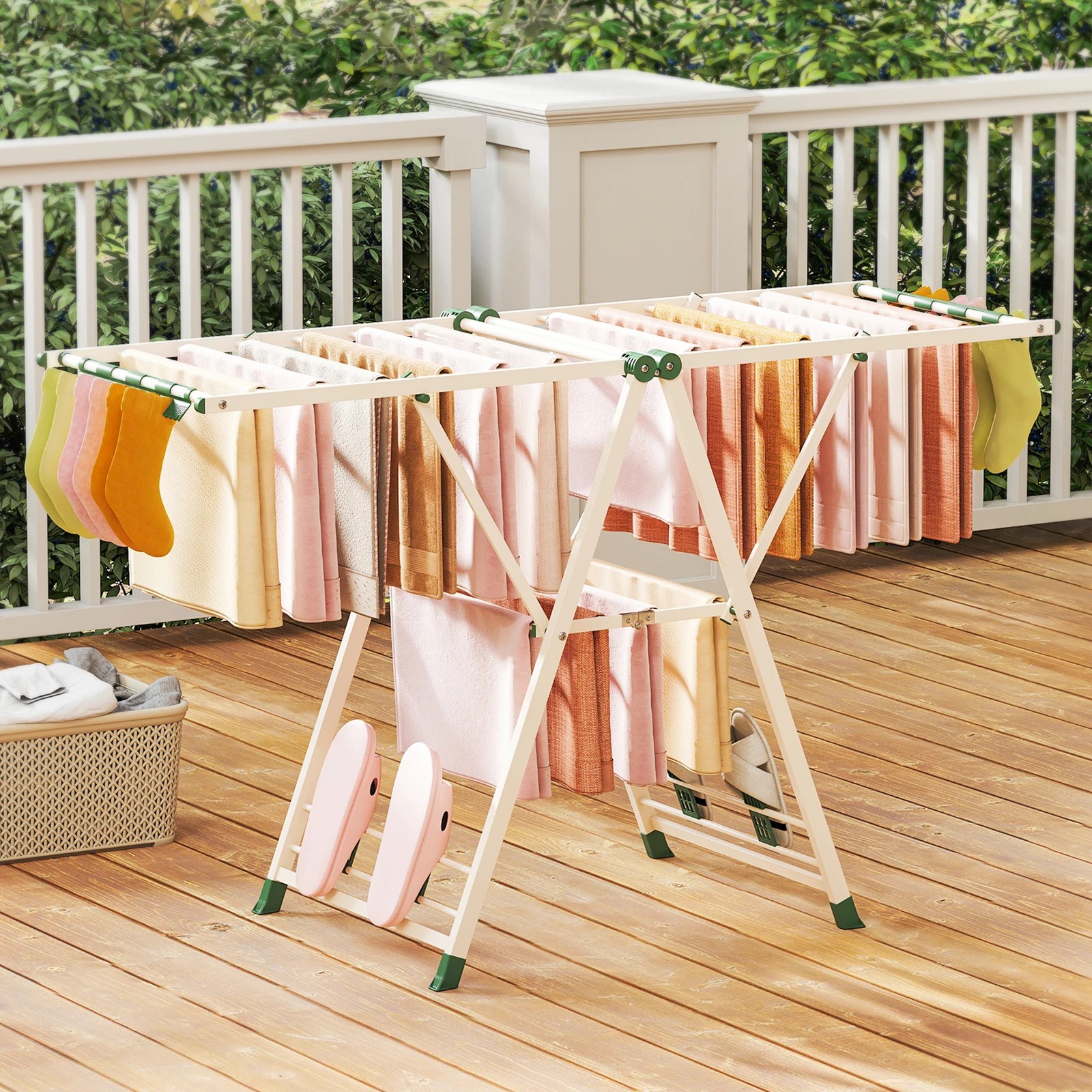 3 Costway Clothes Drying Rack Foldable Drying Airer w/18 Drying Rails Gullwing Clothing Stand, 3 of 3
