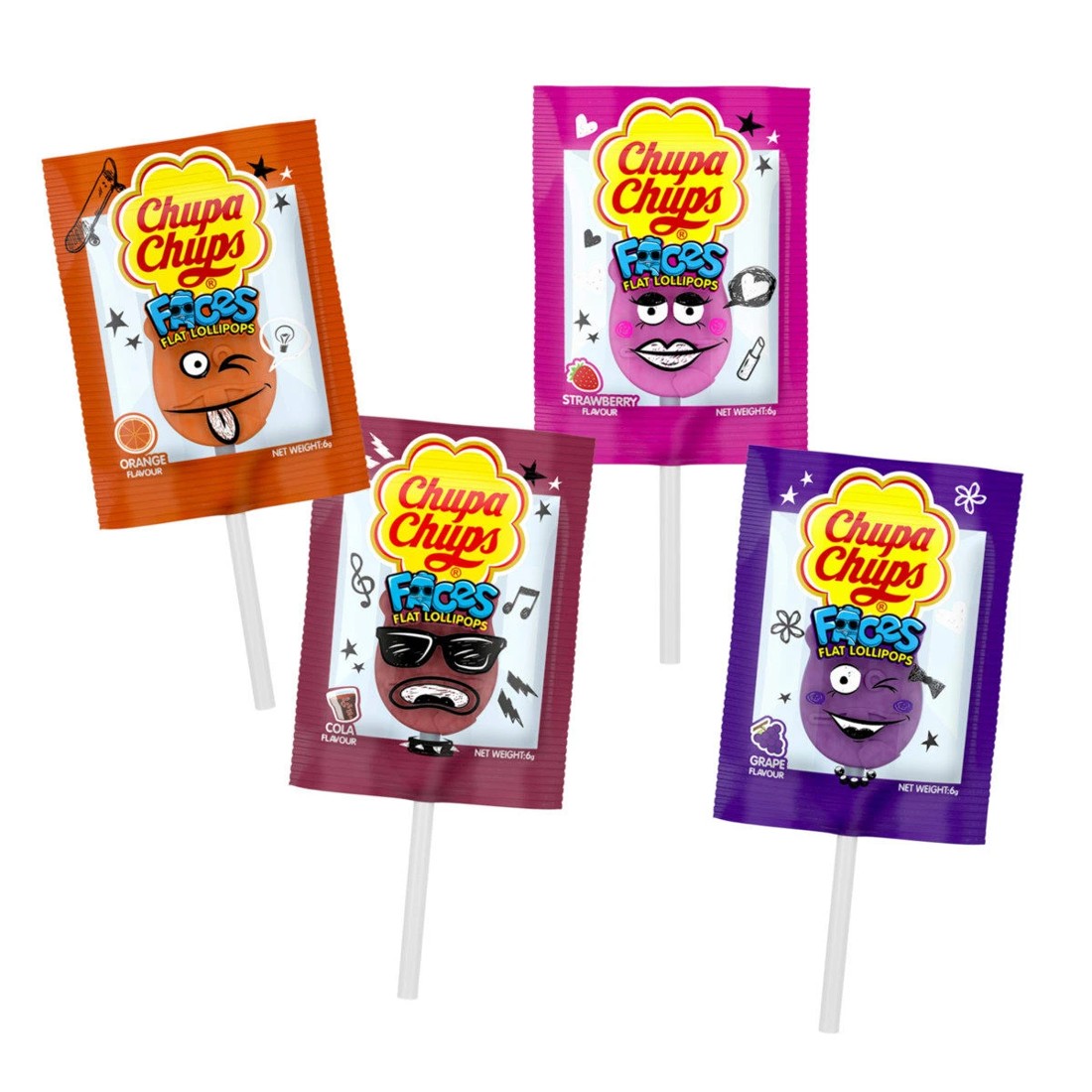 2 35 Piece Chupa Chups Faces Flat Lollipops 210g, 2 of 3