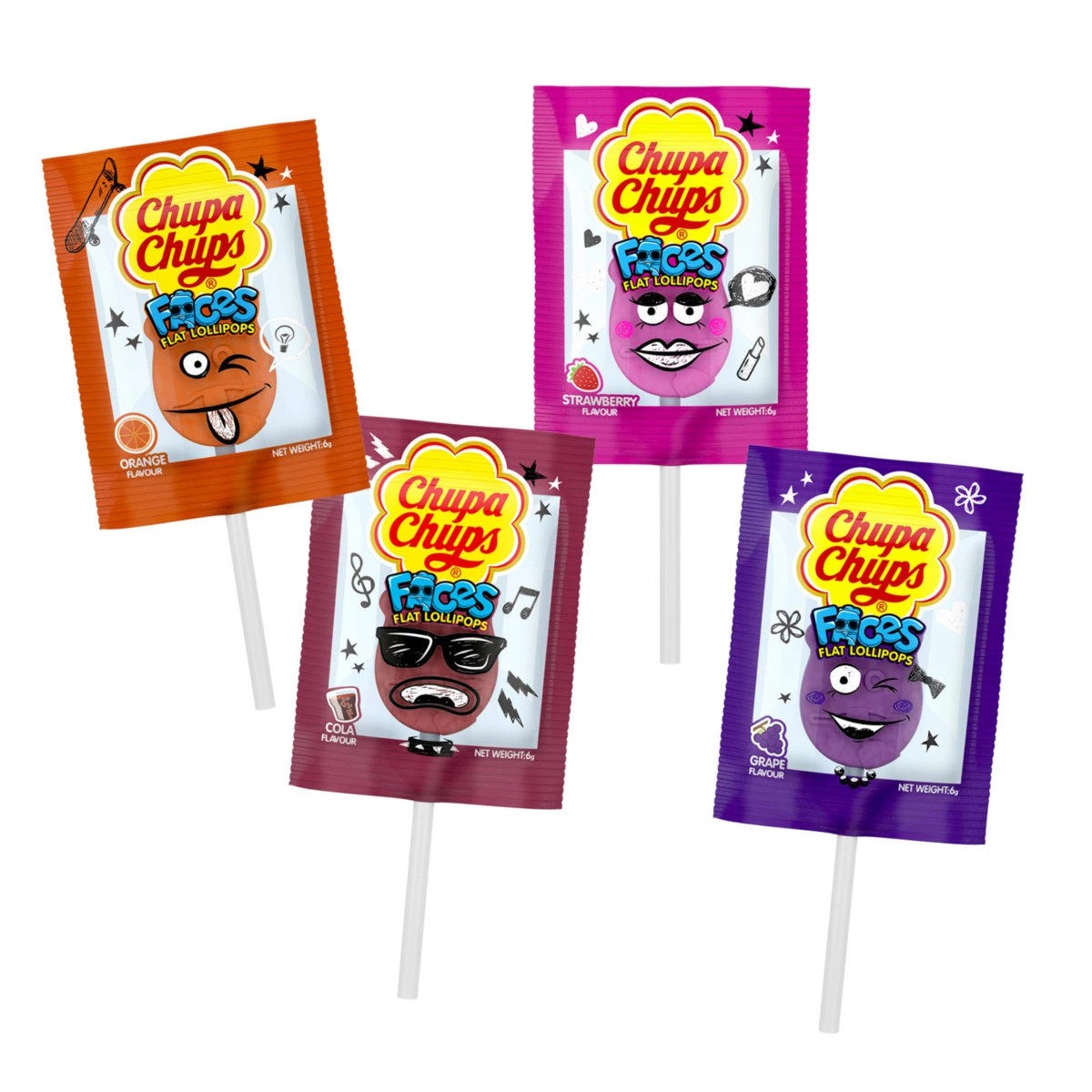 2 35 Piece Chupa Chups Faces Flat Lollipops 210g, 2 of 3