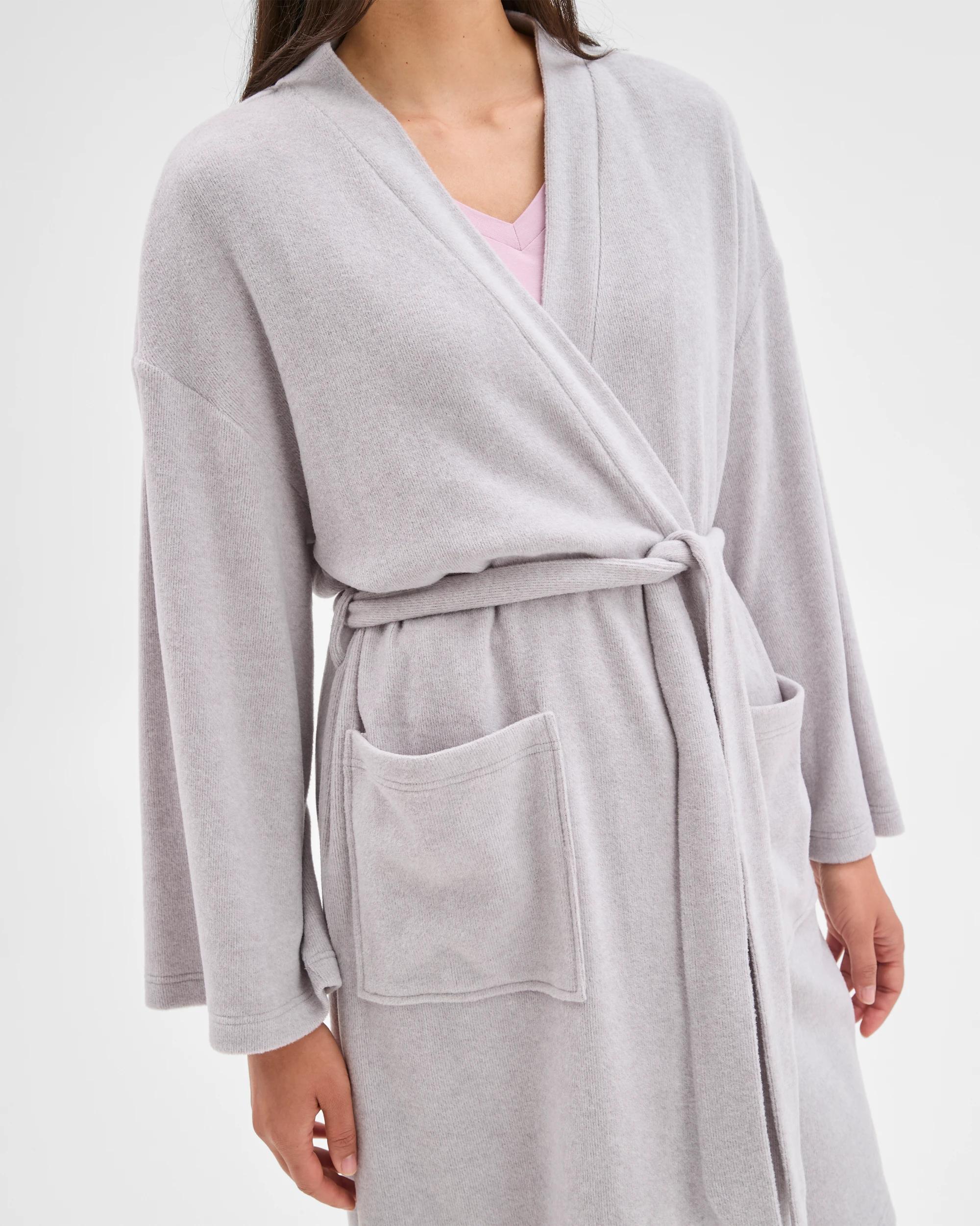 5 Target Woman Cosy Short Sleep Robe GREY, 5 of 7