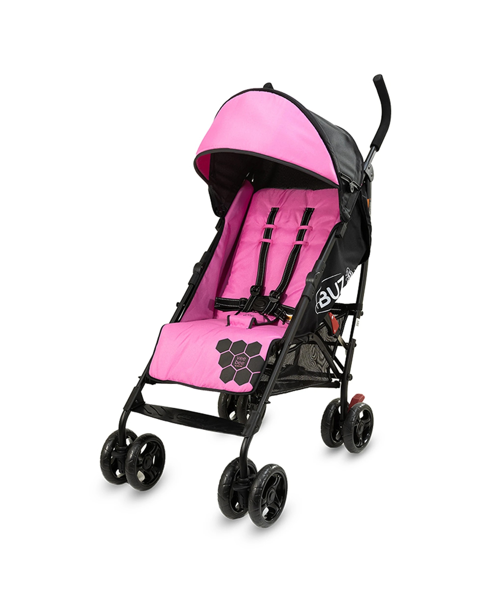 1 Vee Bee 108cm Reclining Foldable Baby Stroller Pram Suitable From Birth Rose Sun Cap
 - Pink, 1 of 5
