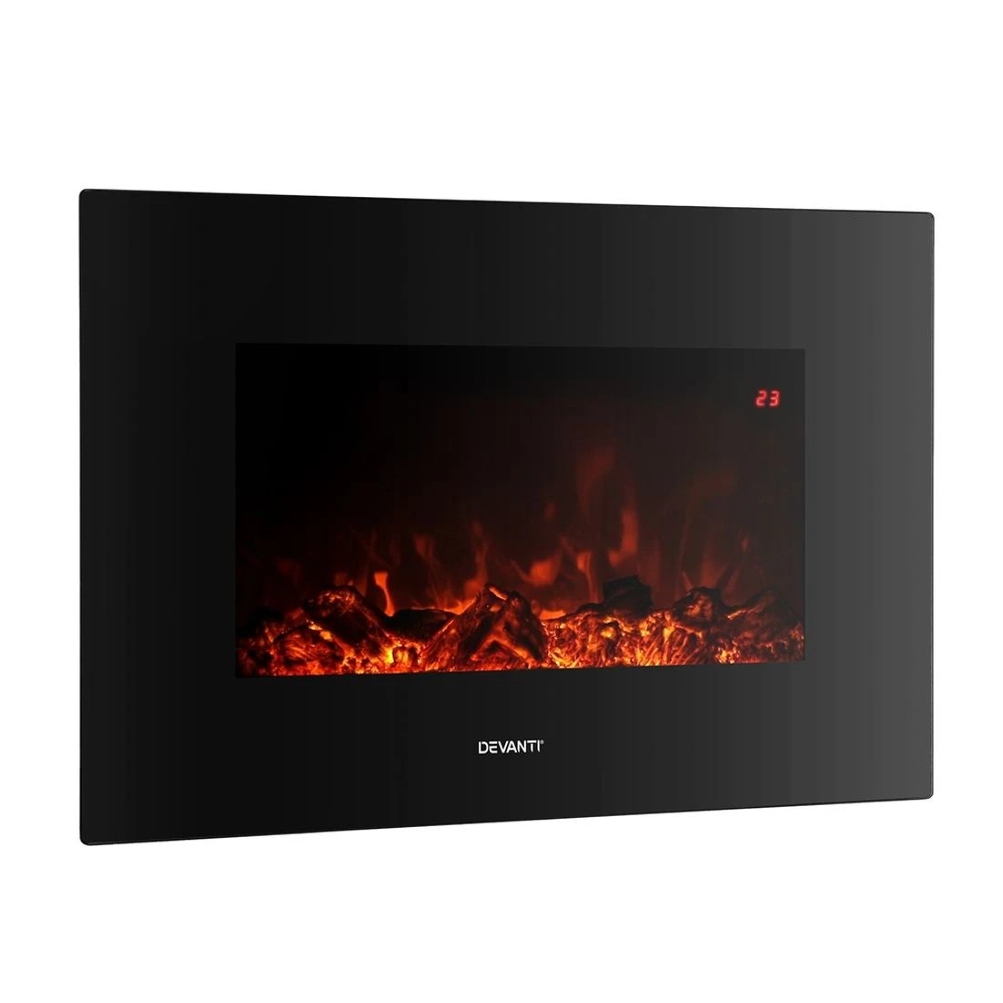 3 Devanti Electric Fireplace Fire Heater 2000W - Black, 3 of 6