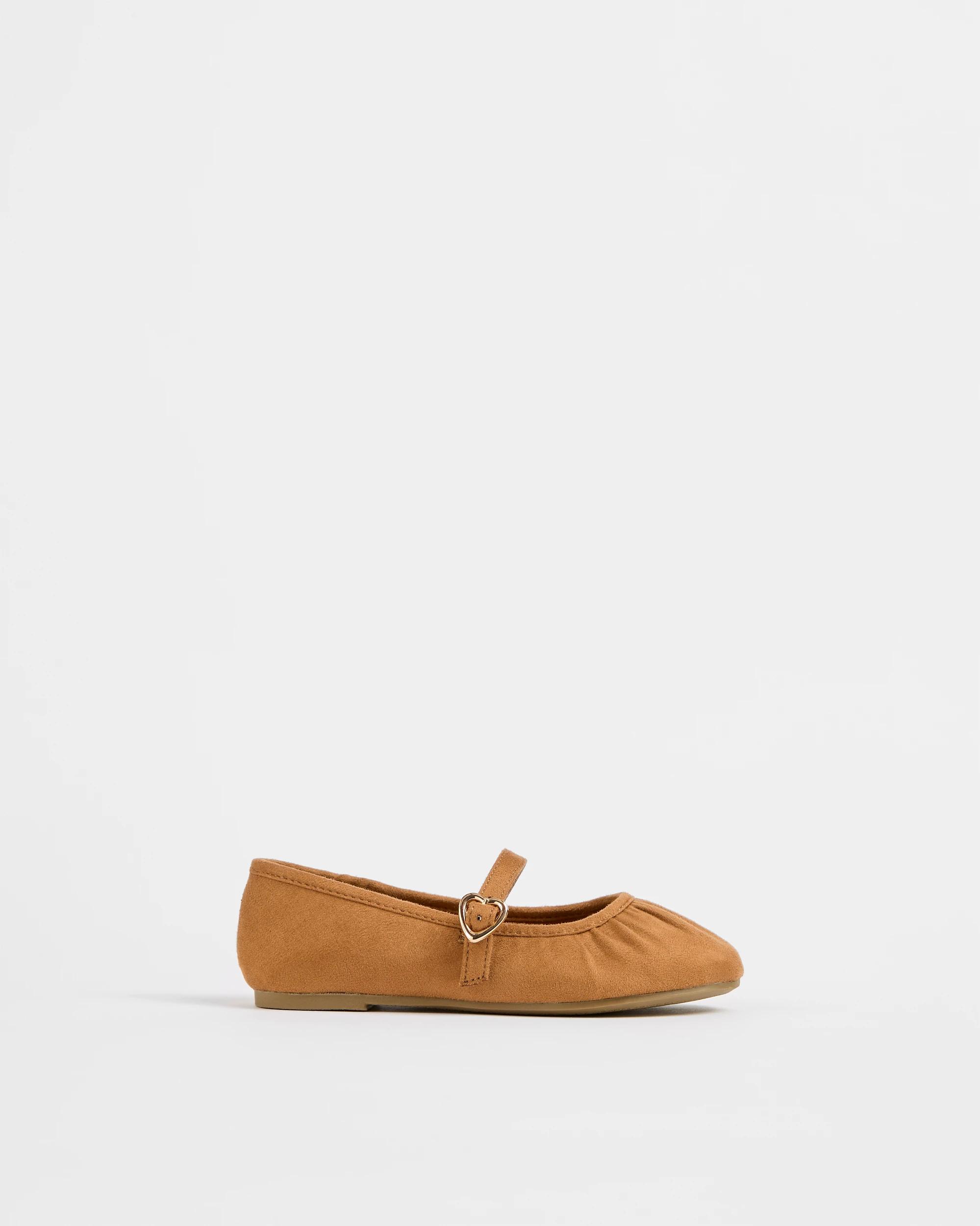 1 Target Kids Rouged Double Strap Ballet Flat TAN, 1 of 3