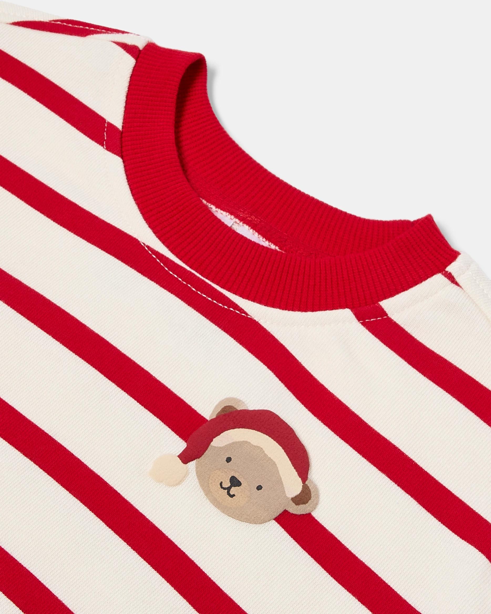 3 Christmas Short Sleeve Terry Bodysuit Red Bear, 3 of 3