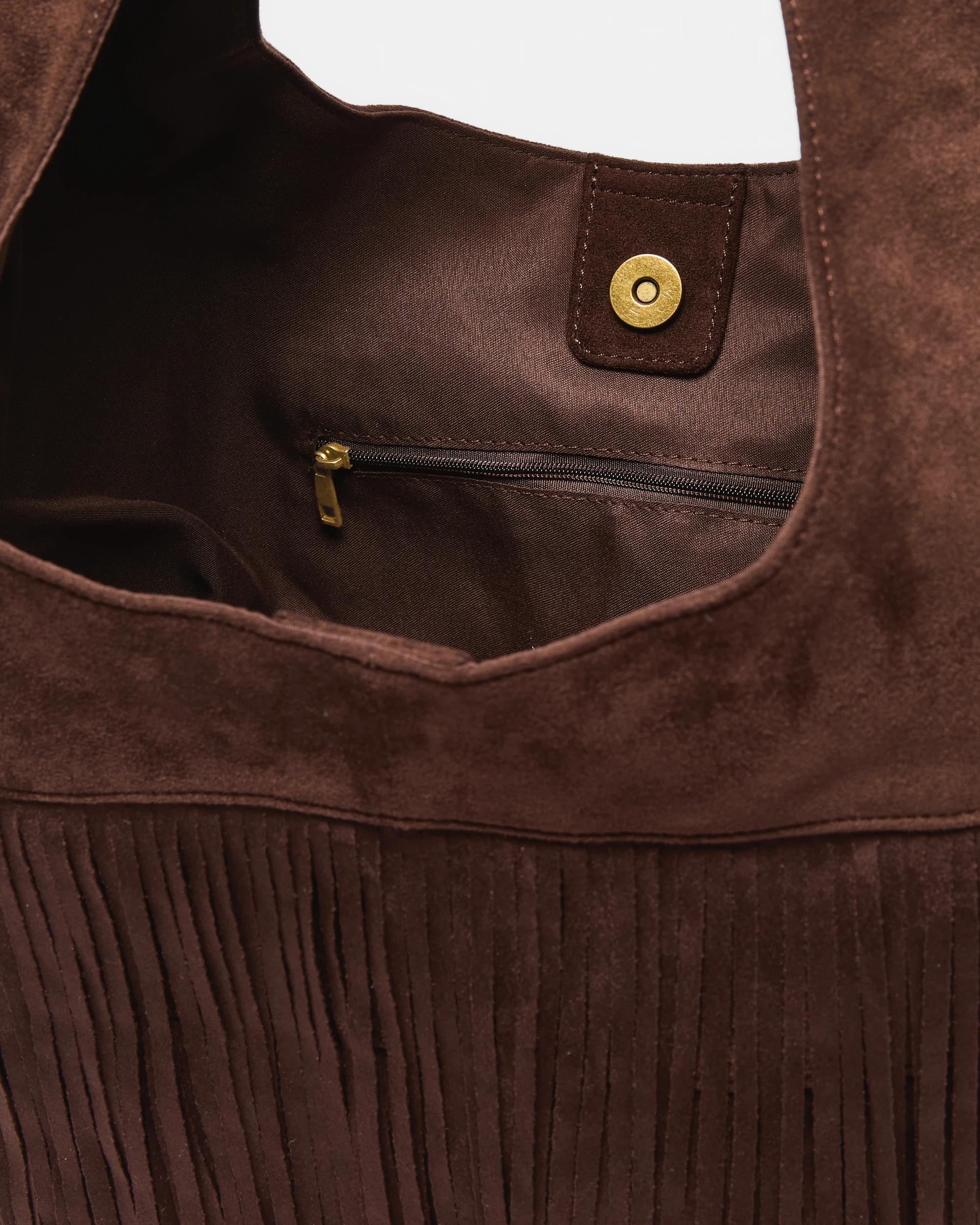 3 Fringe Shoulder Bag Deep Fudge, 3 of 7