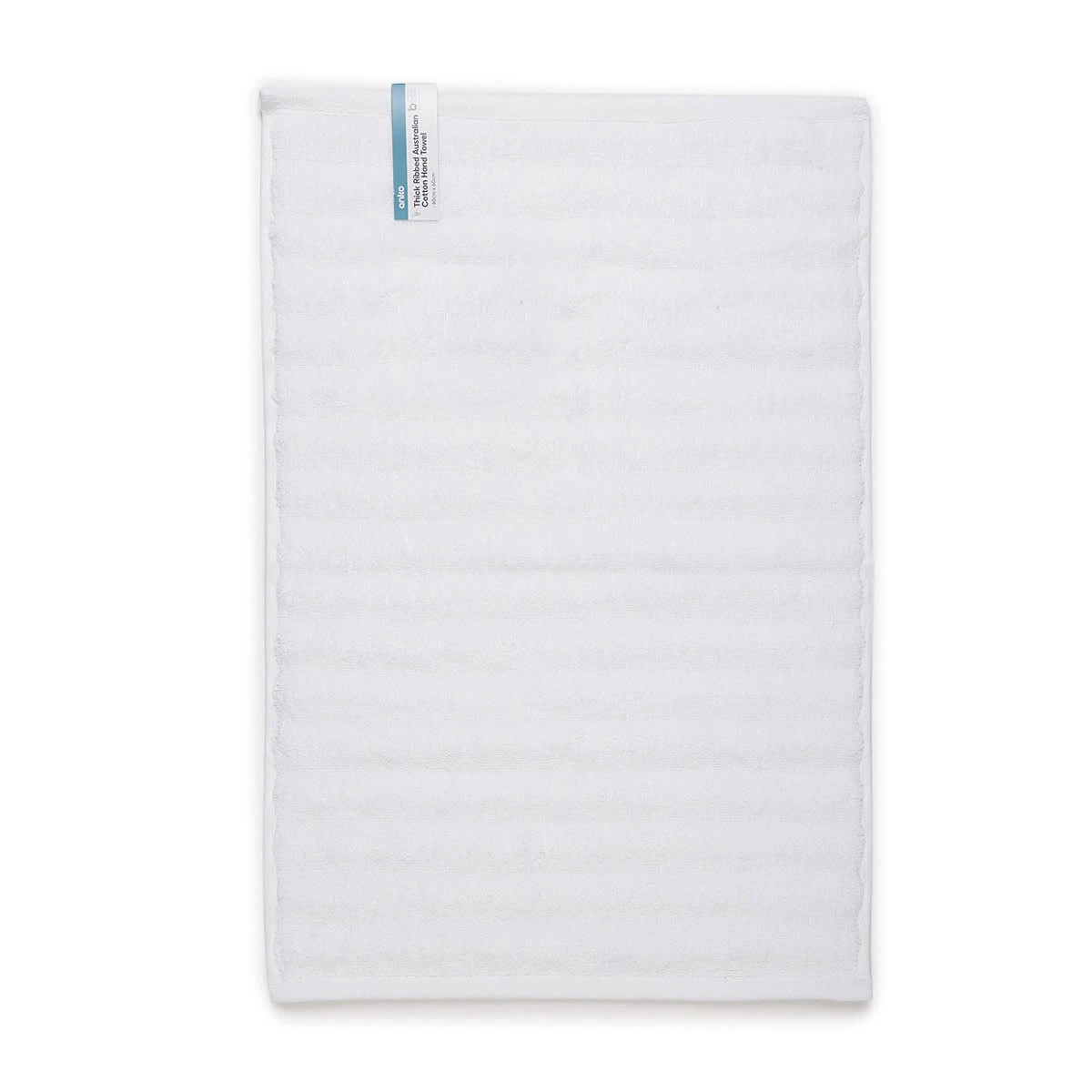 5 Thick Ribbed Australian Cotton Hand Towel - White, 5 of 5